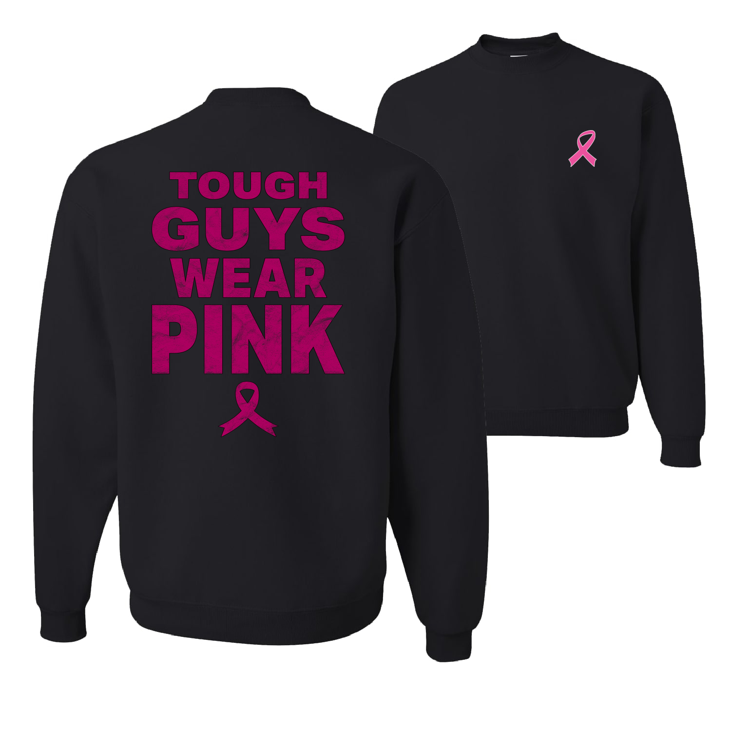 Tough Guys Wear rosa Distressed Unisex Rundhalsausschnitt grafisches Sweatshirt - Bild 2 von 8