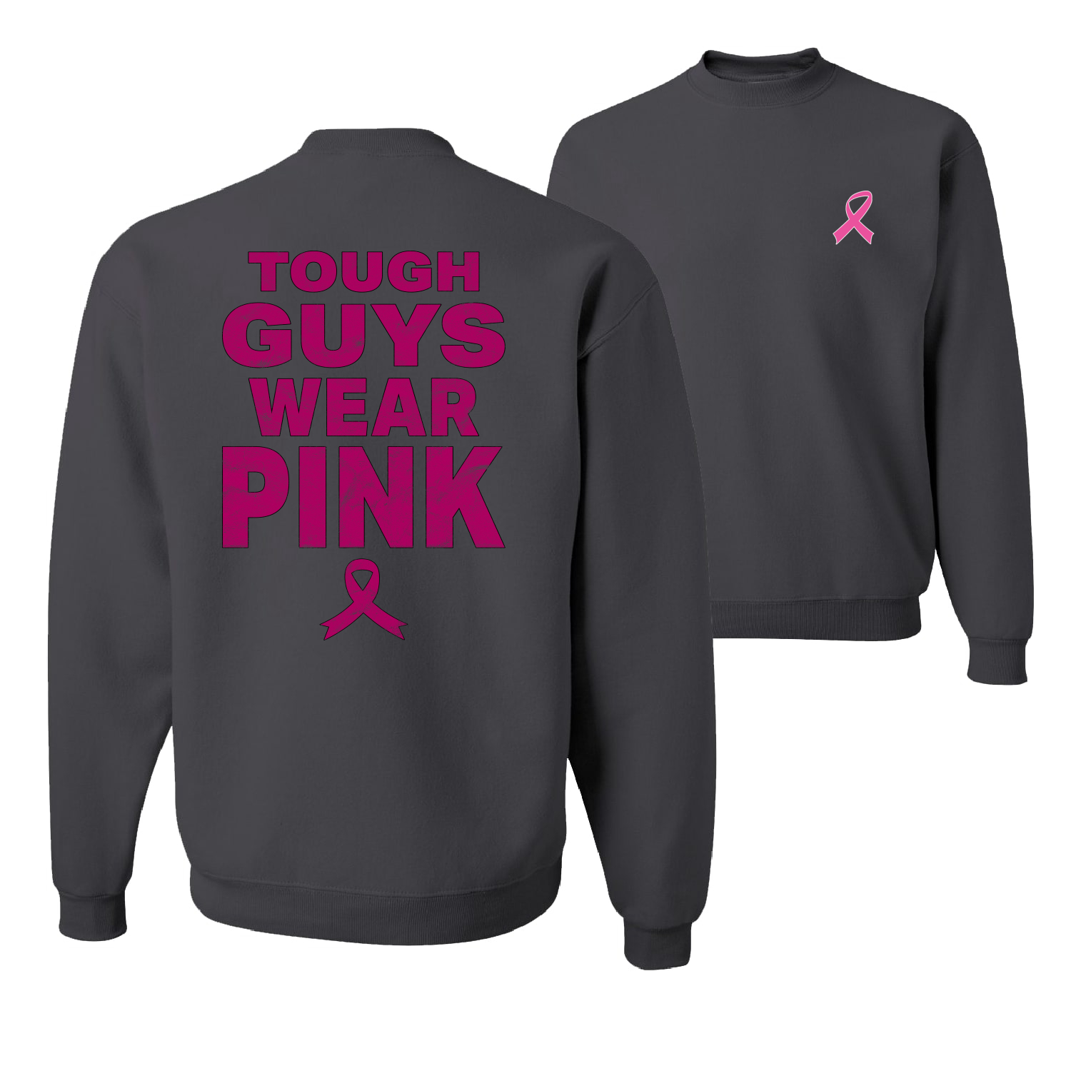 Tough Guys Wear rosa Distressed Unisex Rundhalsausschnitt grafisches Sweatshirt - Bild 3 von 8