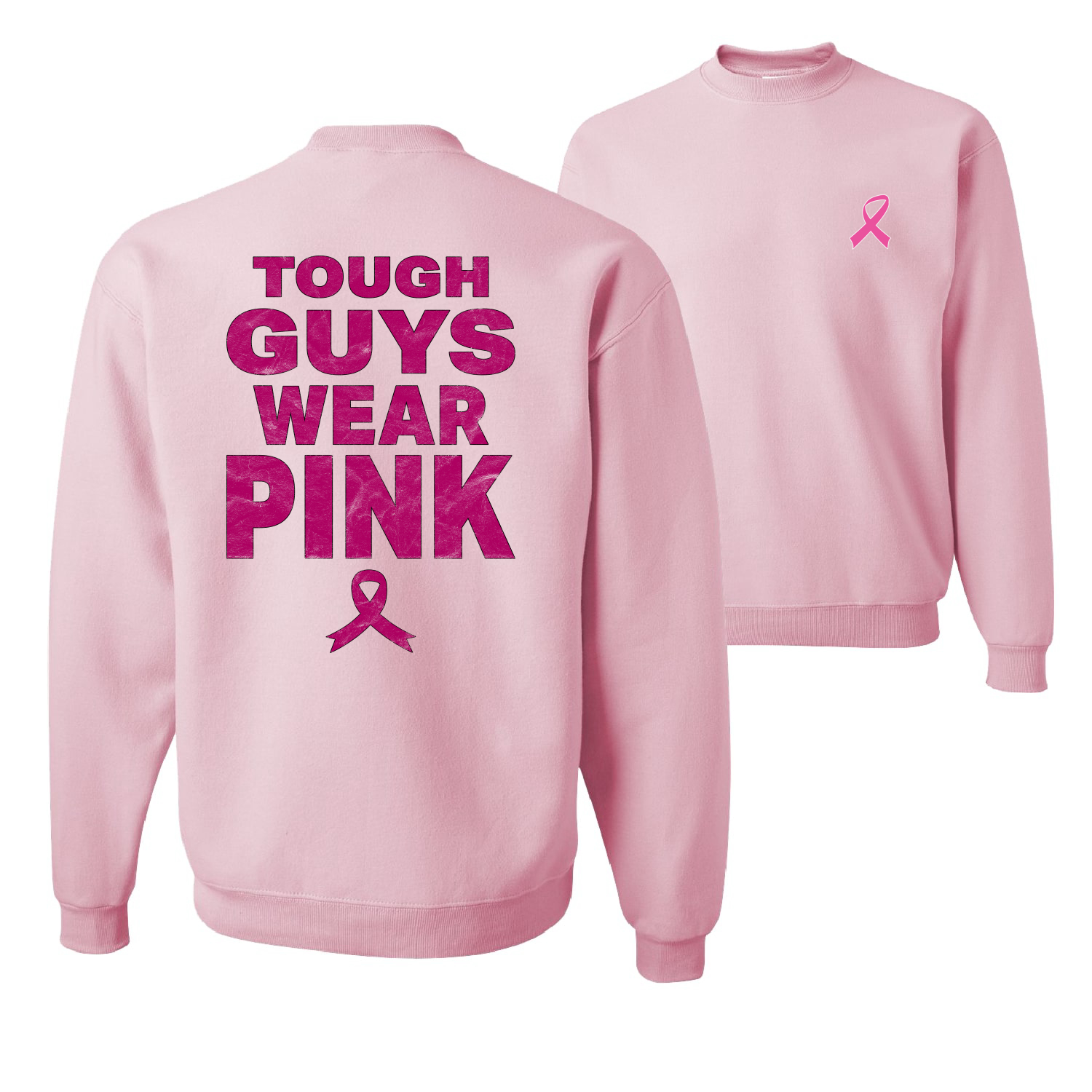 Tough Guys Wear rosa Distressed Unisex Rundhalsausschnitt grafisches Sweatshirt - Bild 6 von 8
