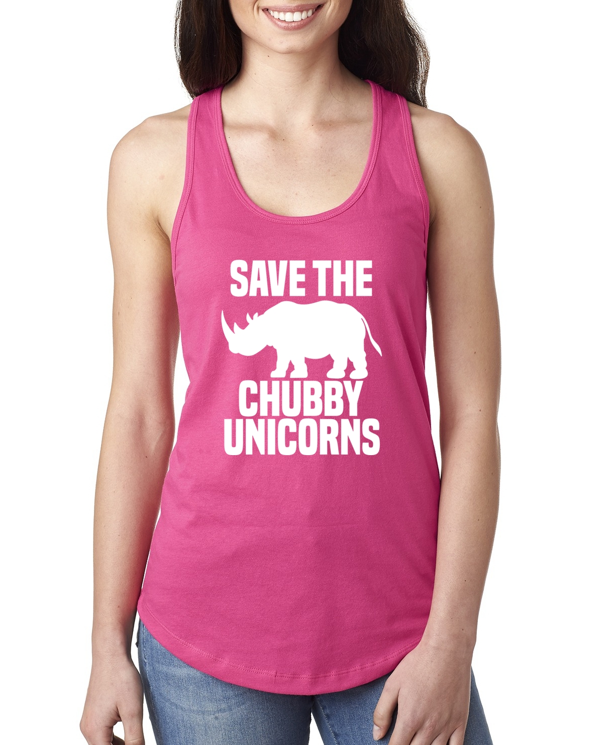 Camiseta sin mangas Save Chubby Unicornios para mujer Racerback divertida novedad humor tanque - Imagen 10 de 12