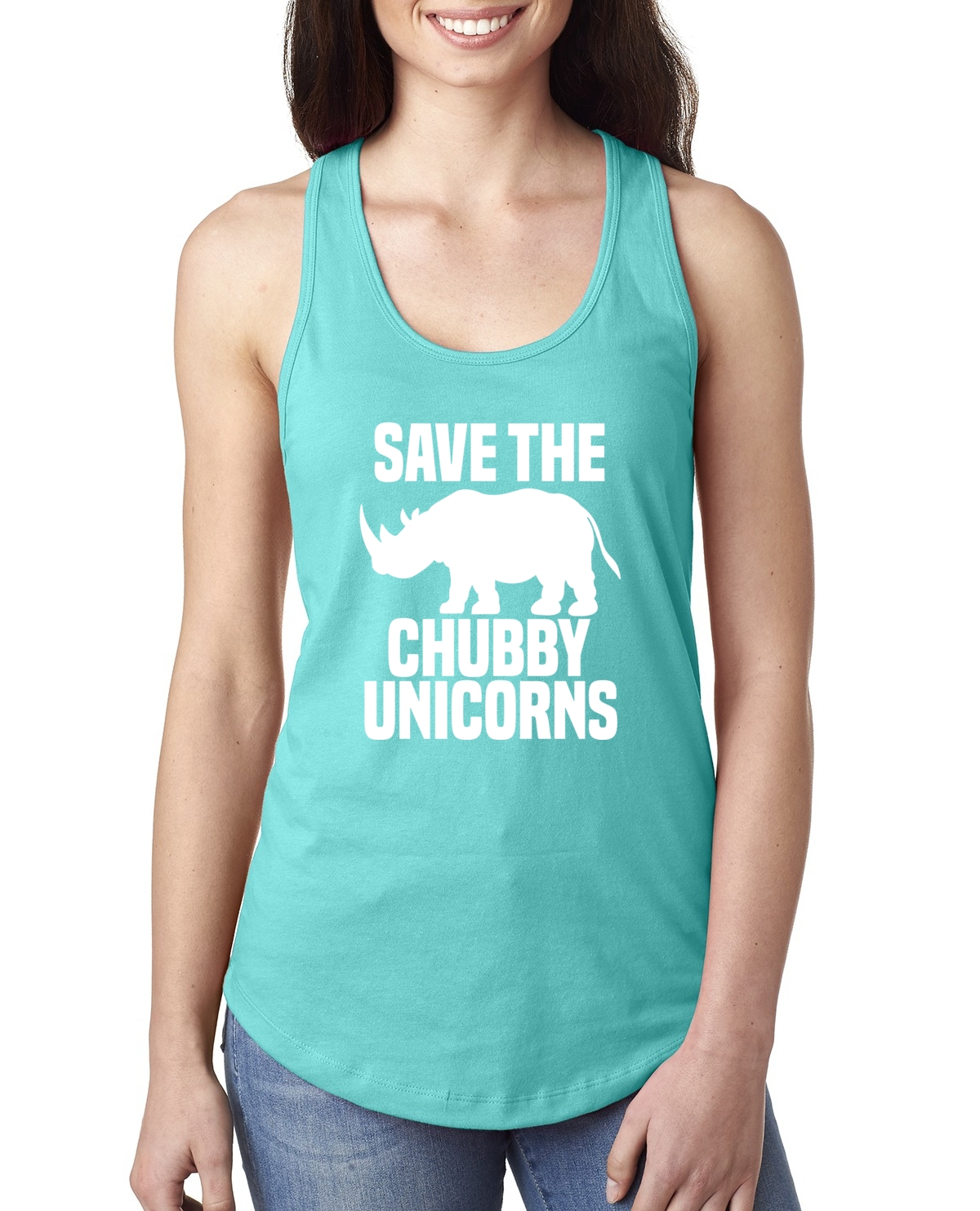 Camiseta sin mangas Save Chubby Unicornios para mujer Racerback divertida novedad humor tanque - Imagen 11 de 12