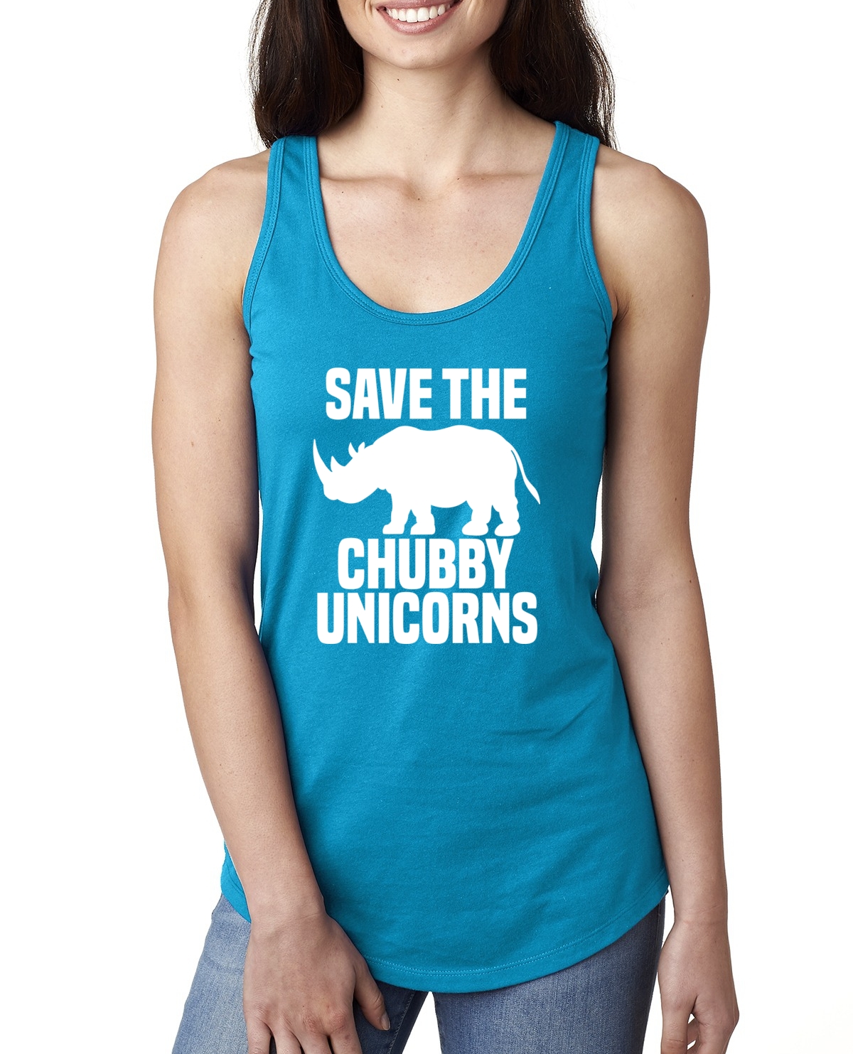 Camiseta sin mangas Save Chubby Unicornios para mujer Racerback divertida novedad humor tanque - Imagen 12 de 12