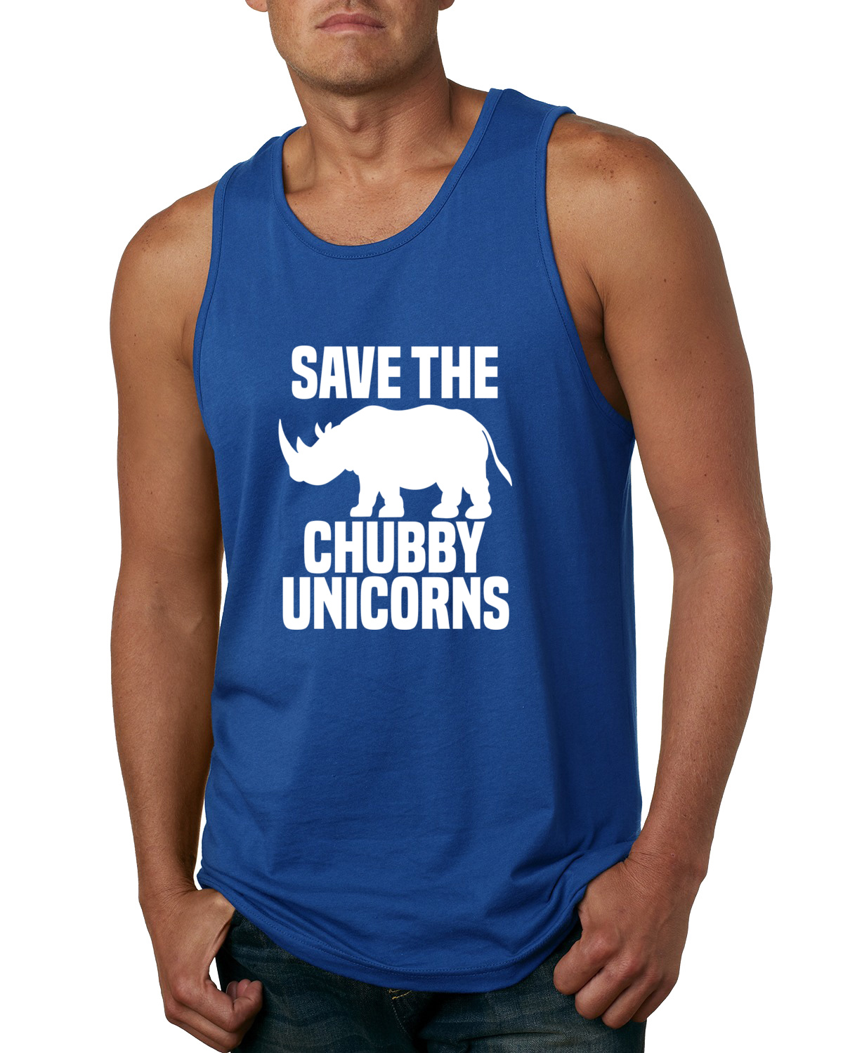 Camiseta sin mangas Save Chubby Unicorns Hombres Amante de los unicornios divertida novedad - Imagen 7 de 7