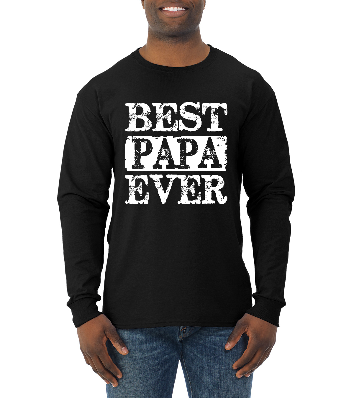 Best Dad Ever Daddy Husband Fathers Day Gift Mens Long Sleeve Shirt - Picture 3 of 11