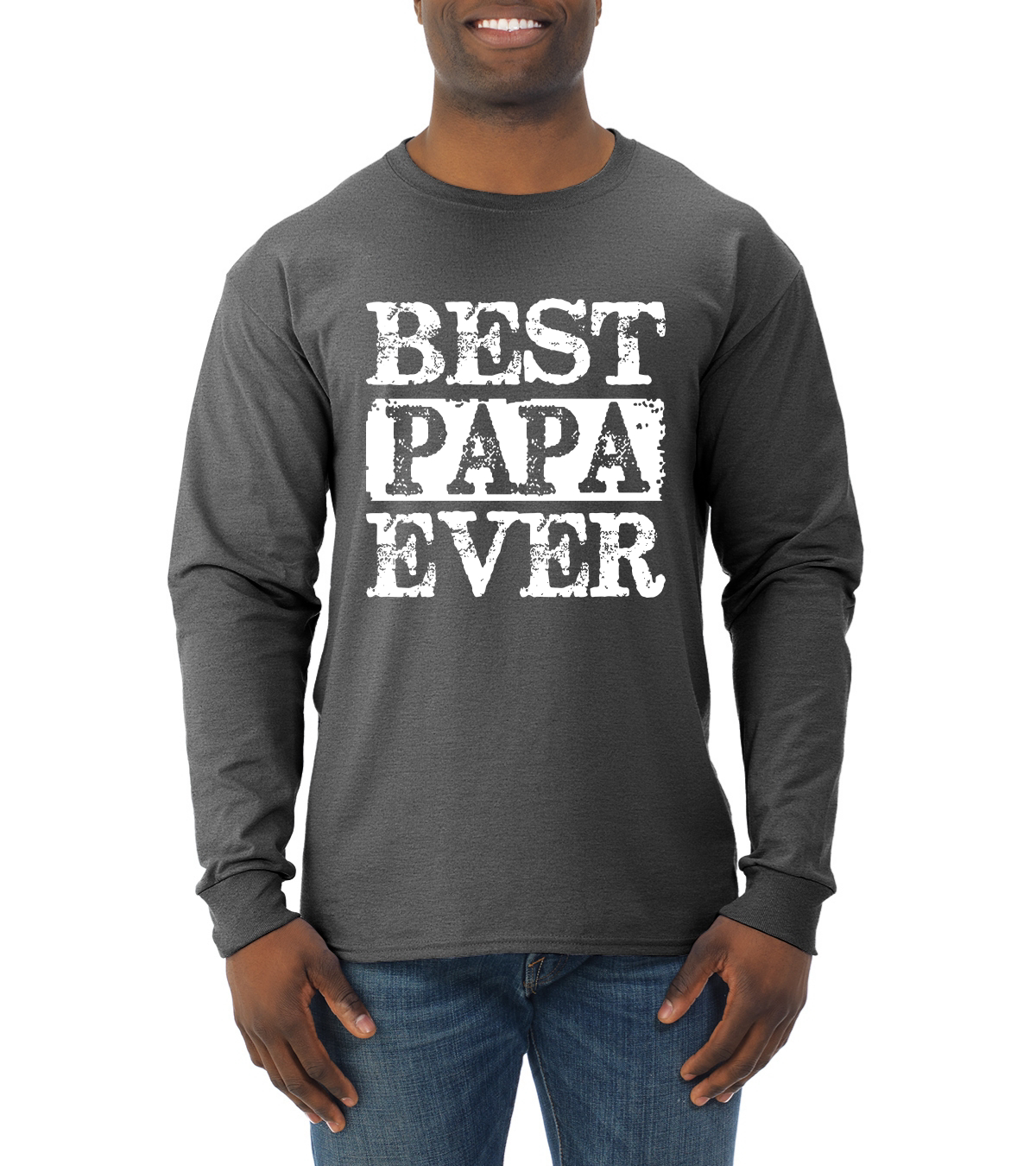 Best Dad Ever Daddy Husband Fathers Day Gift Mens Long Sleeve Shirt - Picture 4 of 11
