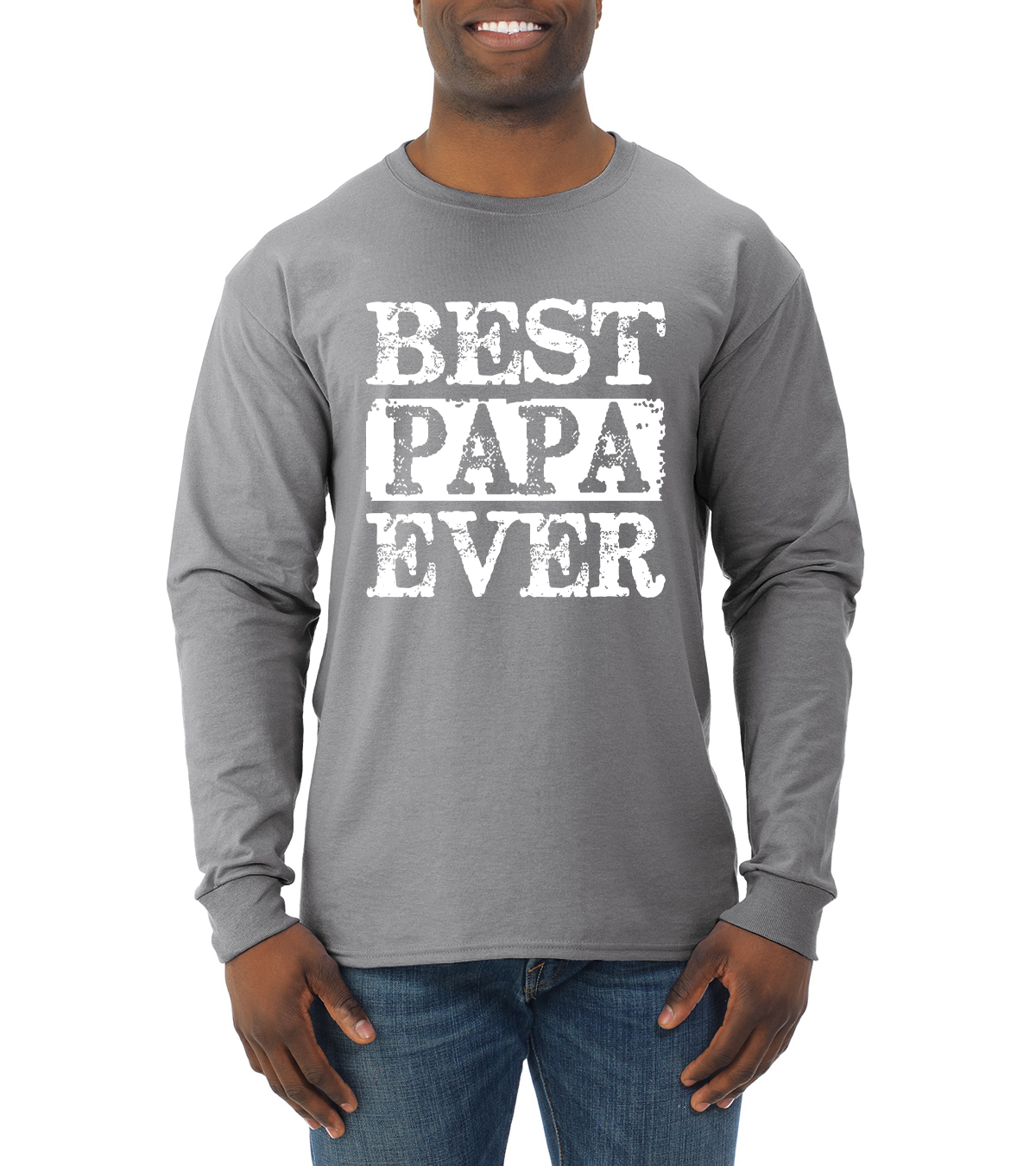 Best Dad Ever Daddy Husband Fathers Day Gift Mens Long Sleeve Shirt - Picture 5 of 11