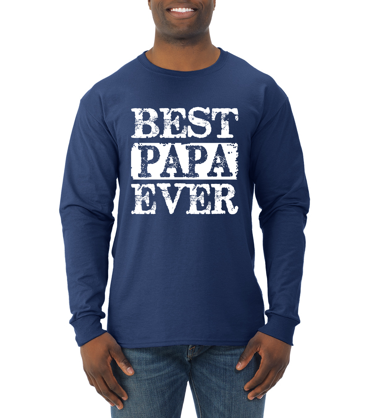 Best Dad Ever Daddy Husband Fathers Day Gift Mens Long Sleeve Shirt - Picture 9 of 11