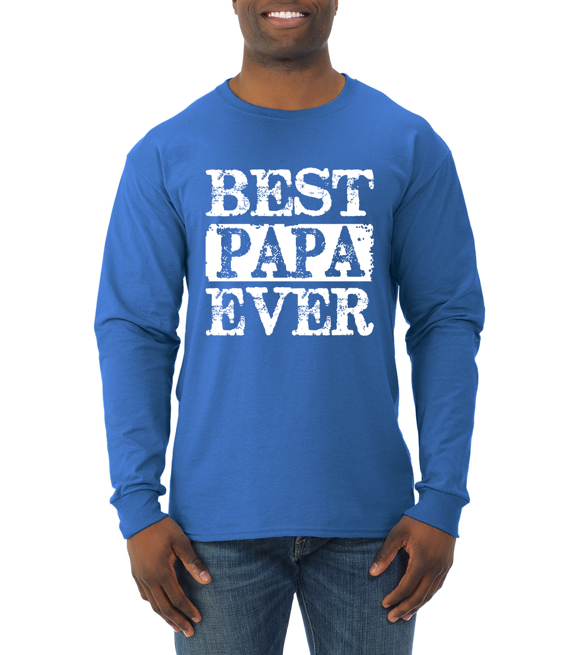 Best Dad Ever Daddy Husband Fathers Day Gift Mens Long Sleeve Shirt - Picture 11 of 11
