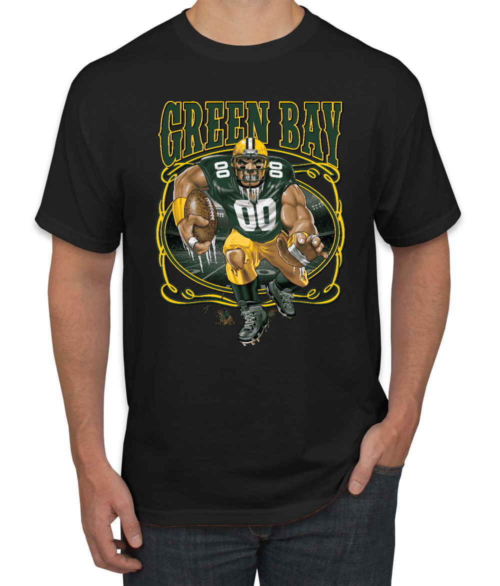 Green Bay GB Fantasía Fútbol Fanático Camiseta Mujeres Hombres Camiseta Deportiva - Imagen 3 de 4