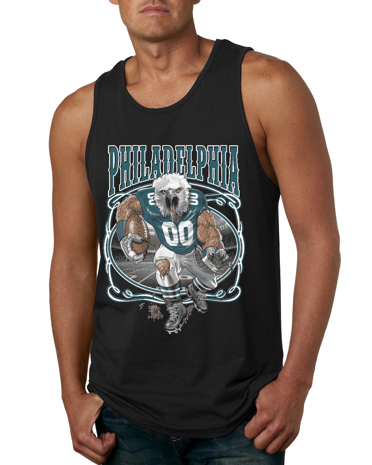 Camiseta sin mangas gráfica Philadelphia Fan PHI Fantasy Football Philly Eagles para hombre - Imagen 3 de 4
