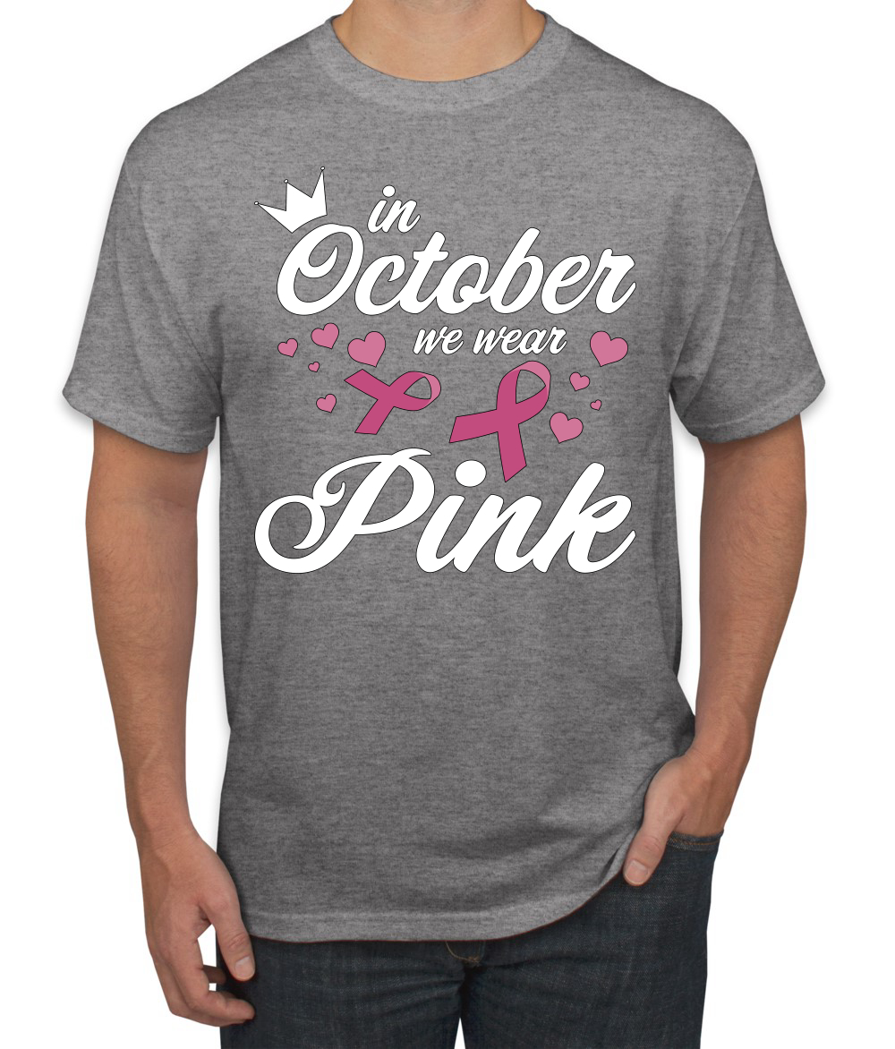 Camiseta para hombre In October We Wear corona rosa - Imagen 7 de 10