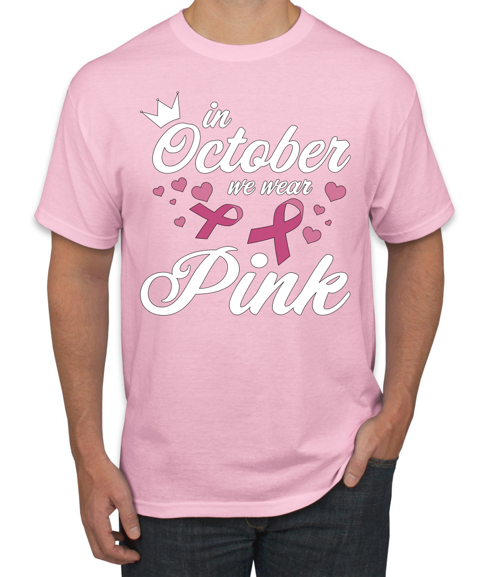 Camiseta para hombre In October We Wear corona rosa - Imagen 8 de 10