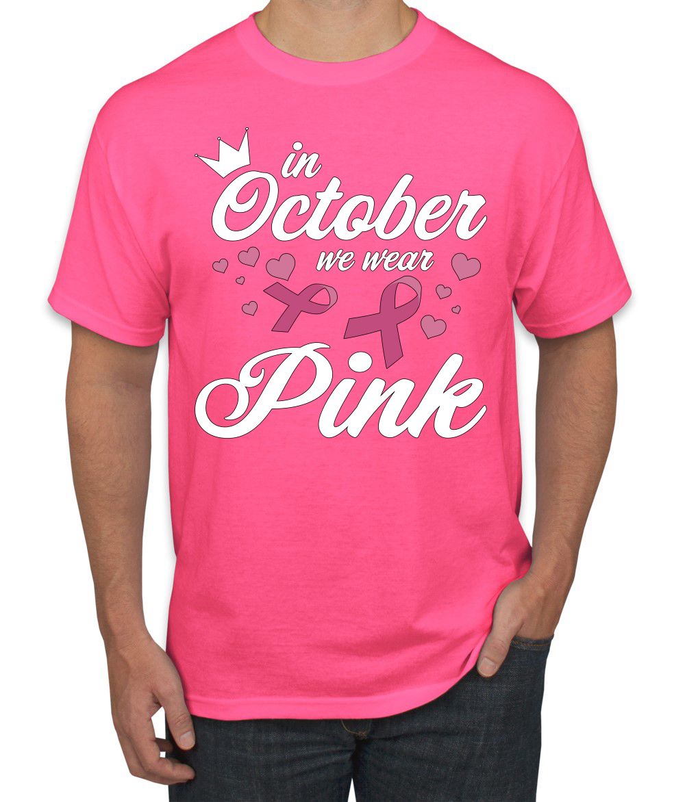 Camiseta para hombre In October We Wear corona rosa - Imagen 9 de 10
