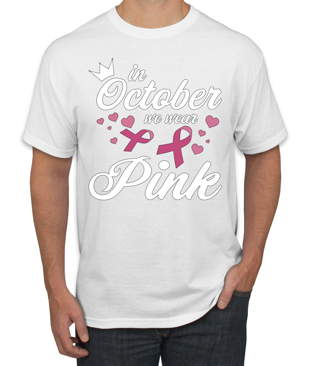 Camiseta para hombre In October We Wear corona rosa - Imagen 10 de 10