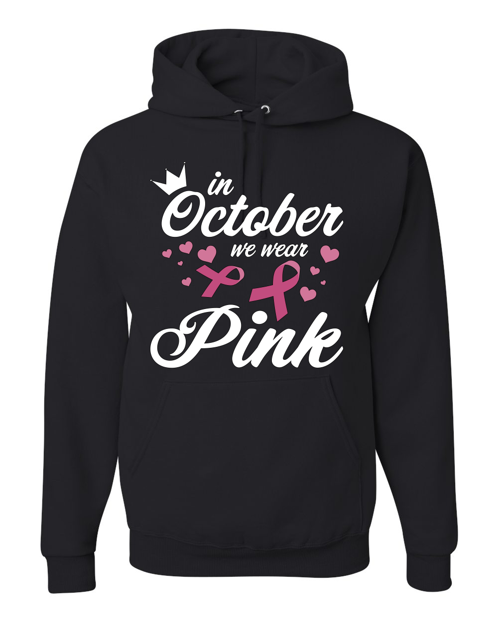 In October We Wear rosa Krone Unisex Hoodie Sweatshirt - Bild 3 von 10