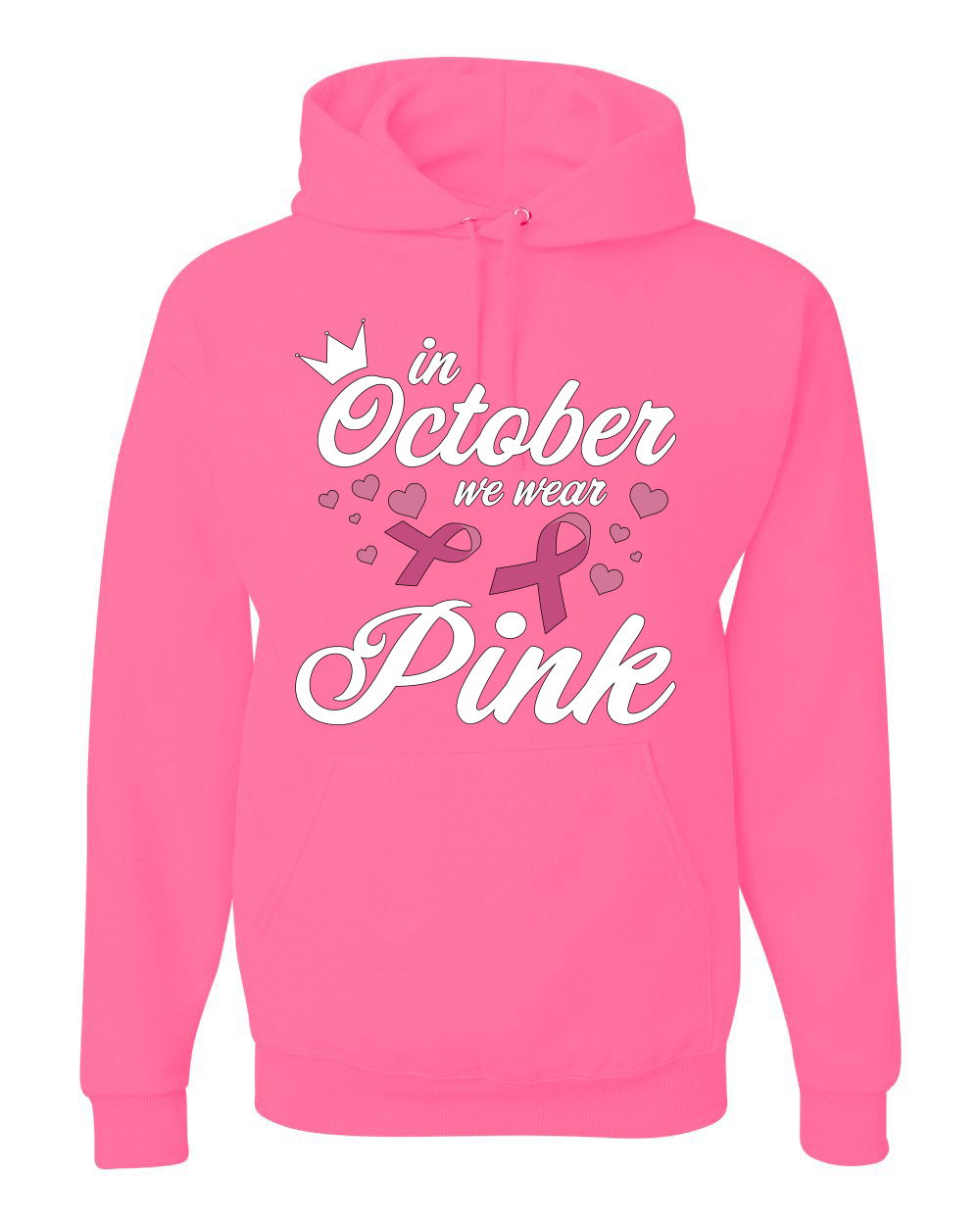 In October We Wear rosa Krone Unisex Hoodie Sweatshirt - Bild 9 von 10