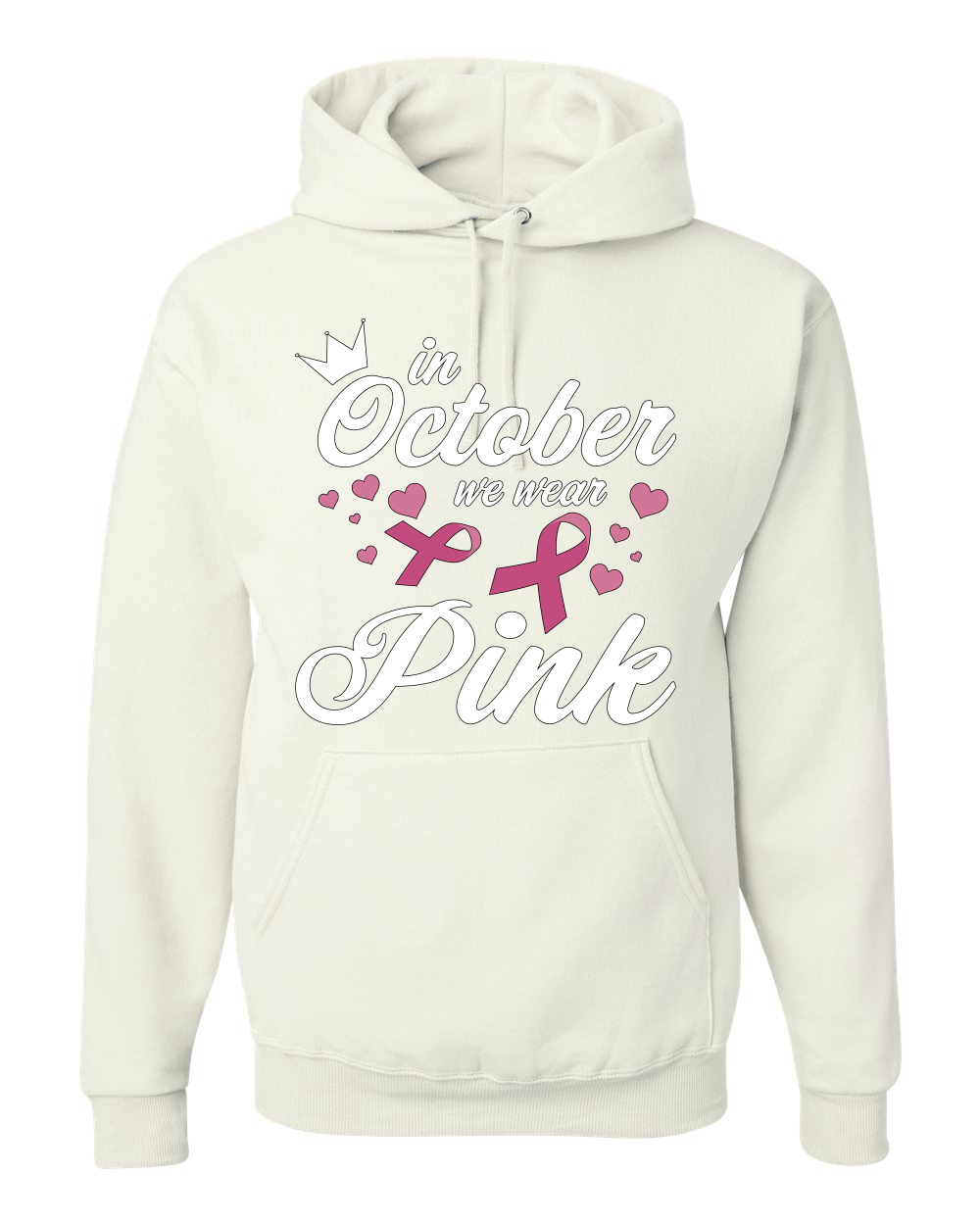 In October We Wear rosa Krone Unisex Hoodie Sweatshirt - Bild 10 von 10