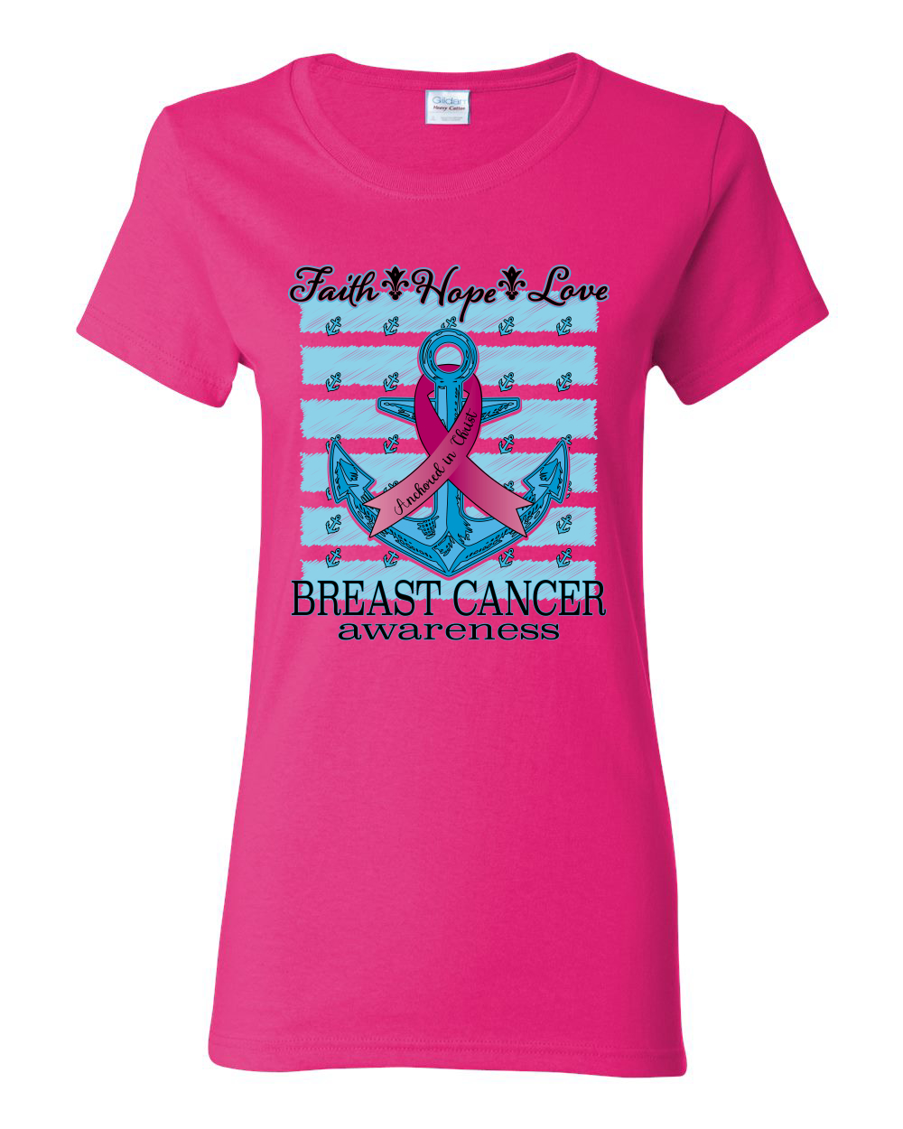 Camiseta gráfica para mujer Faith Hope Love Anchor - Imagen 5 de 8