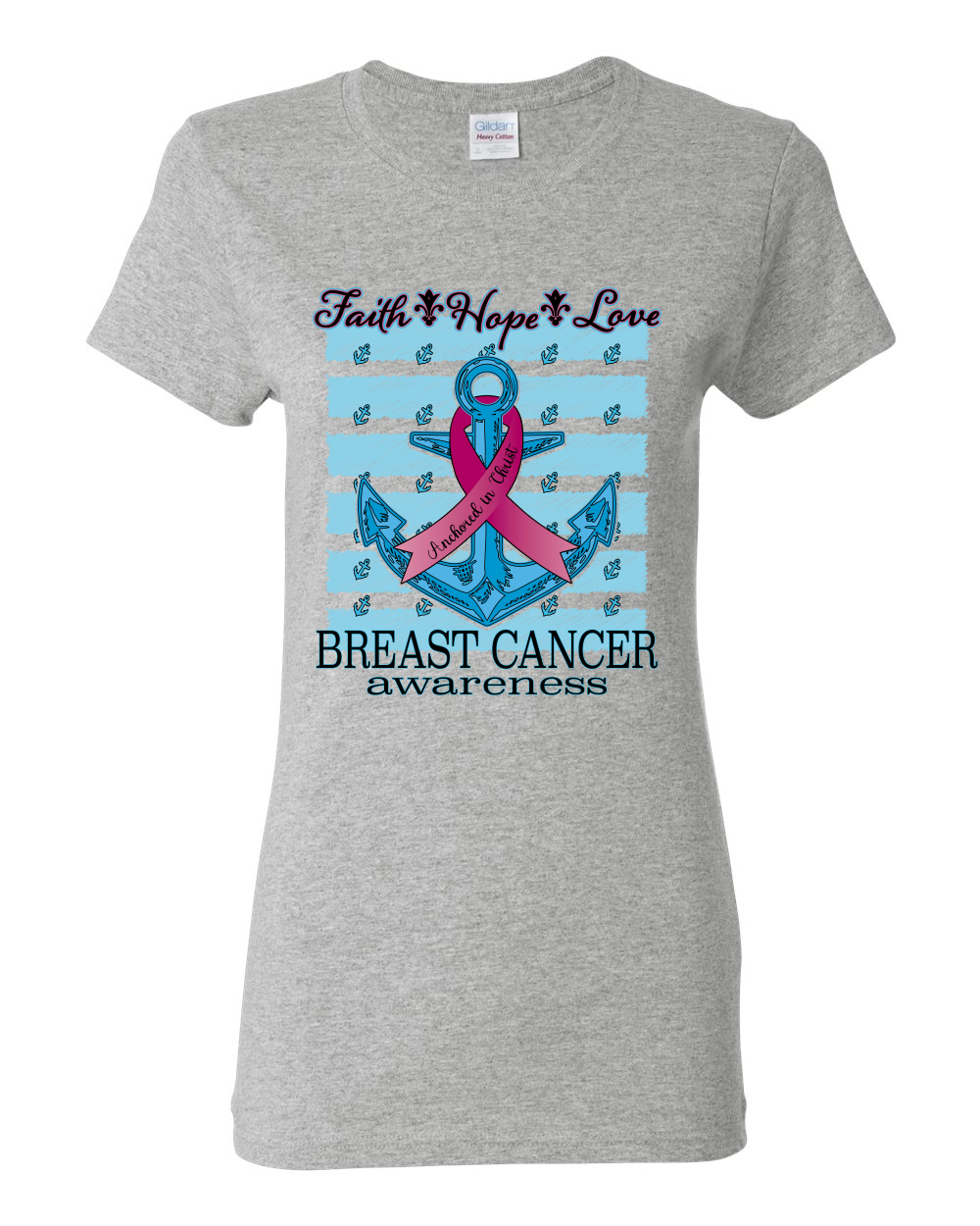 Camiseta gráfica para mujer Faith Hope Love Anchor - Imagen 6 de 8