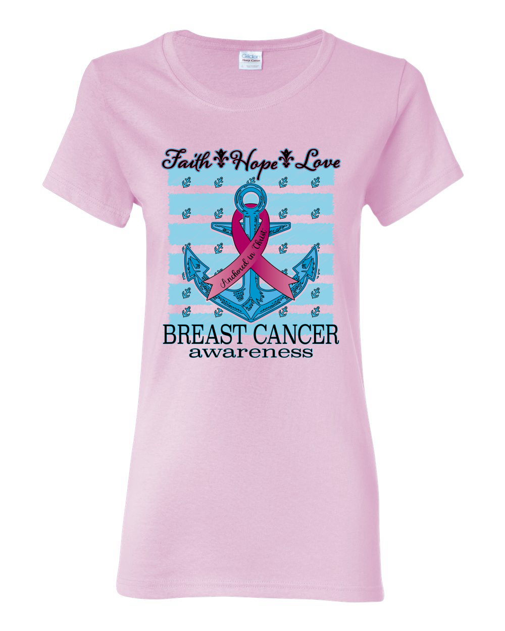 Camiseta gráfica para mujer Faith Hope Love Anchor - Imagen 7 de 8