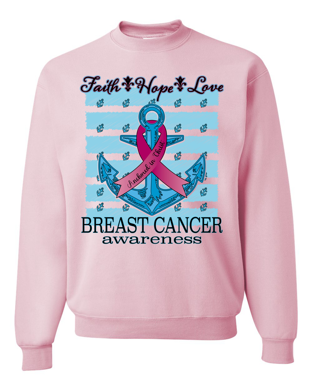 Sudadera de cuello redondo unisex Faith Hope Love Anchor - Imagen 8 de 10