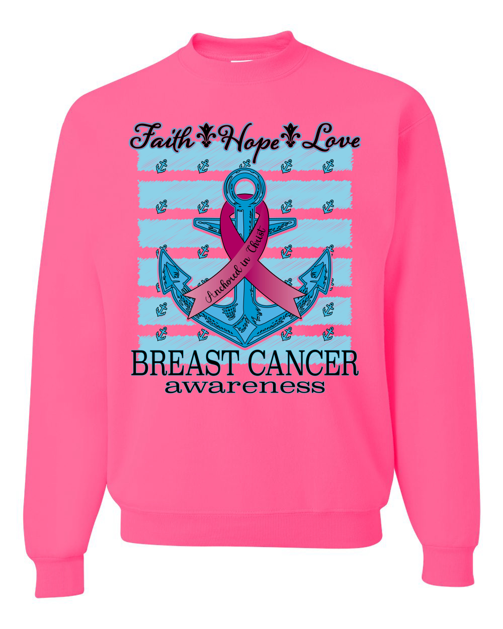 Sudadera de cuello redondo unisex Faith Hope Love Anchor - Imagen 9 de 10