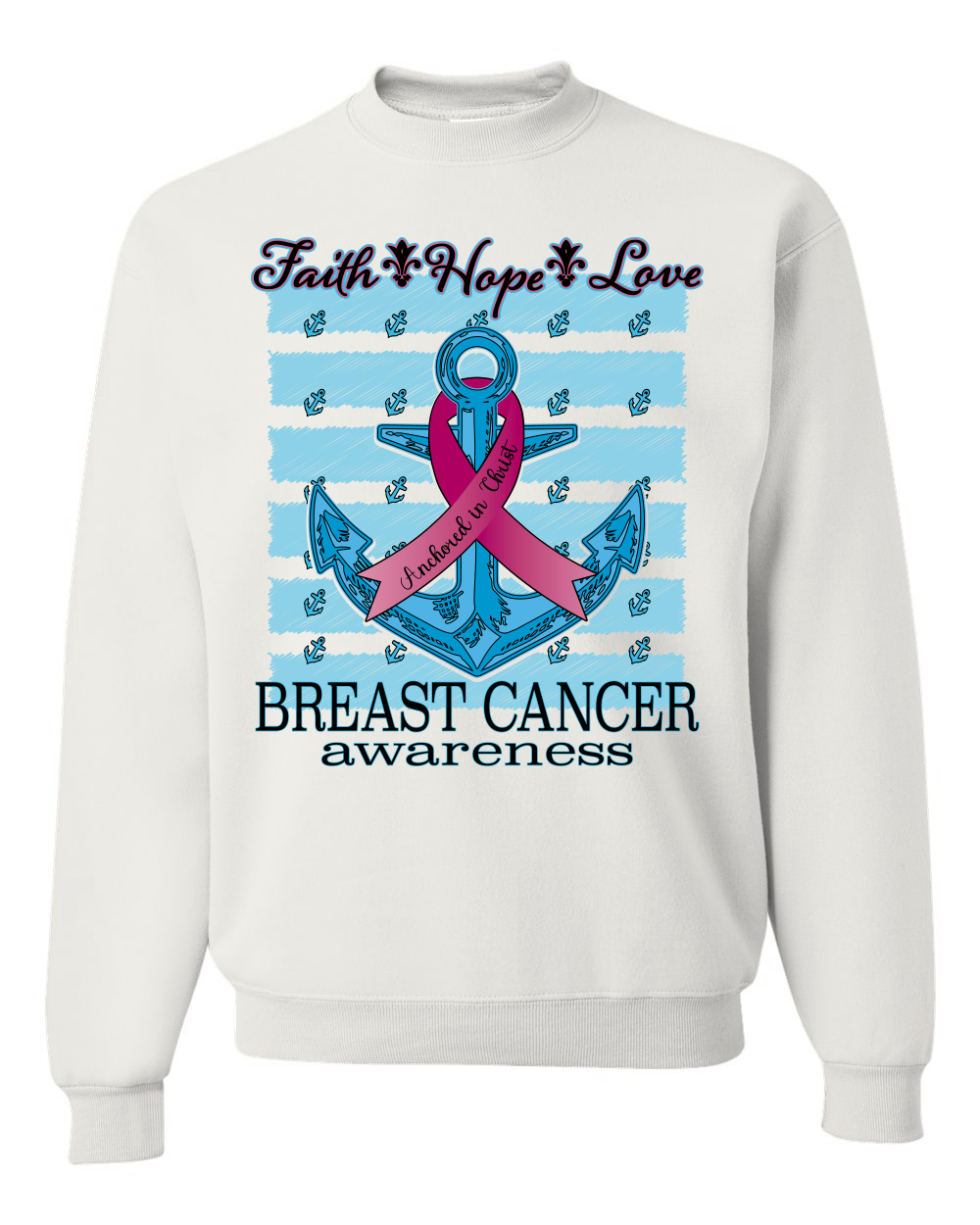 Sudadera de cuello redondo unisex Faith Hope Love Anchor - Imagen 10 de 10