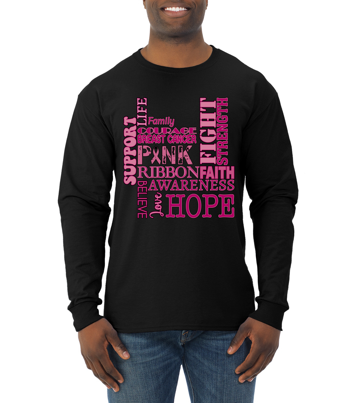 Camisa de manga larga Words of Encourament para hombre angustiado - Imagen 3 de 8