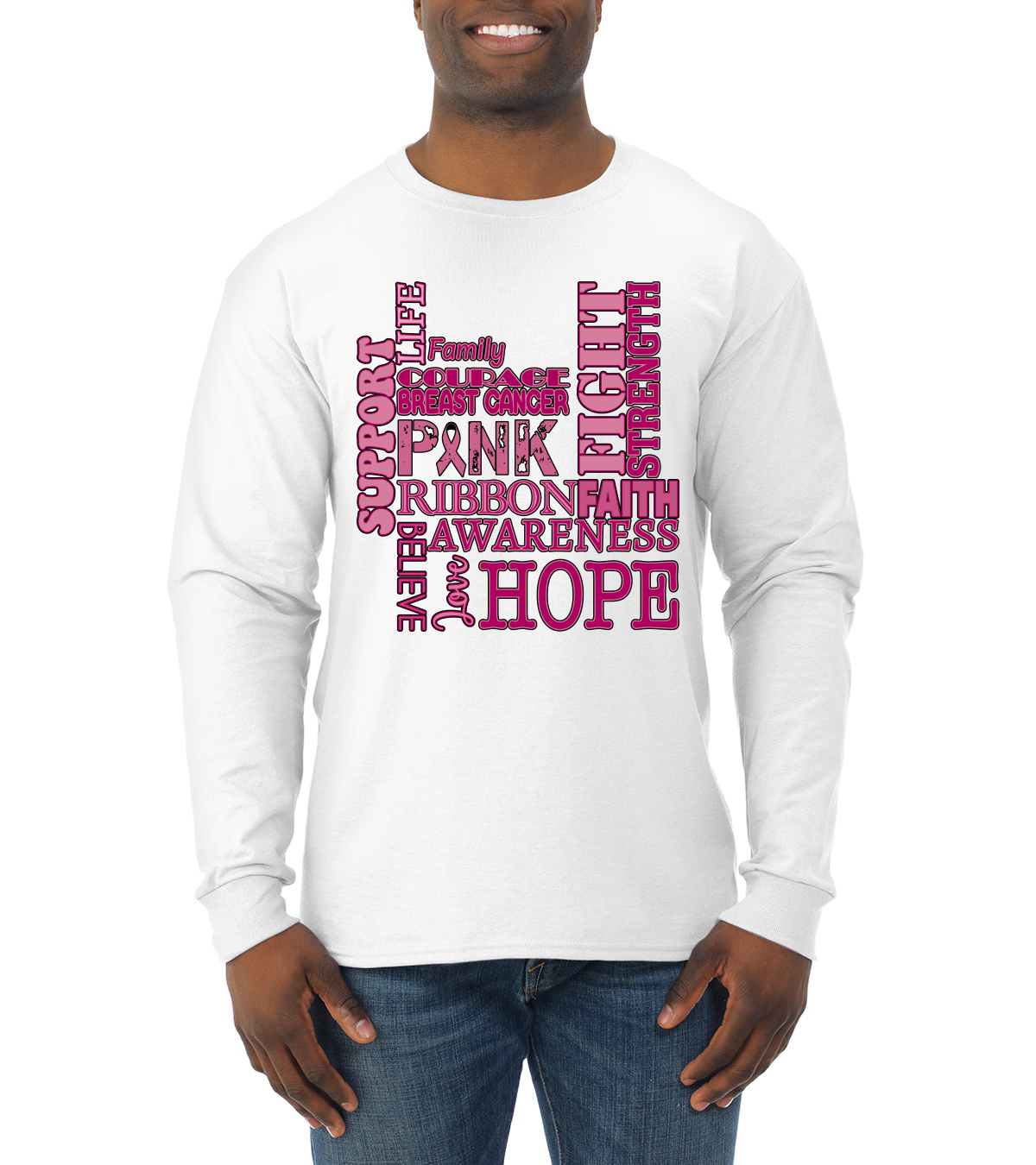 Camisa de manga larga Words of Encourament para hombre angustiado - Imagen 8 de 8