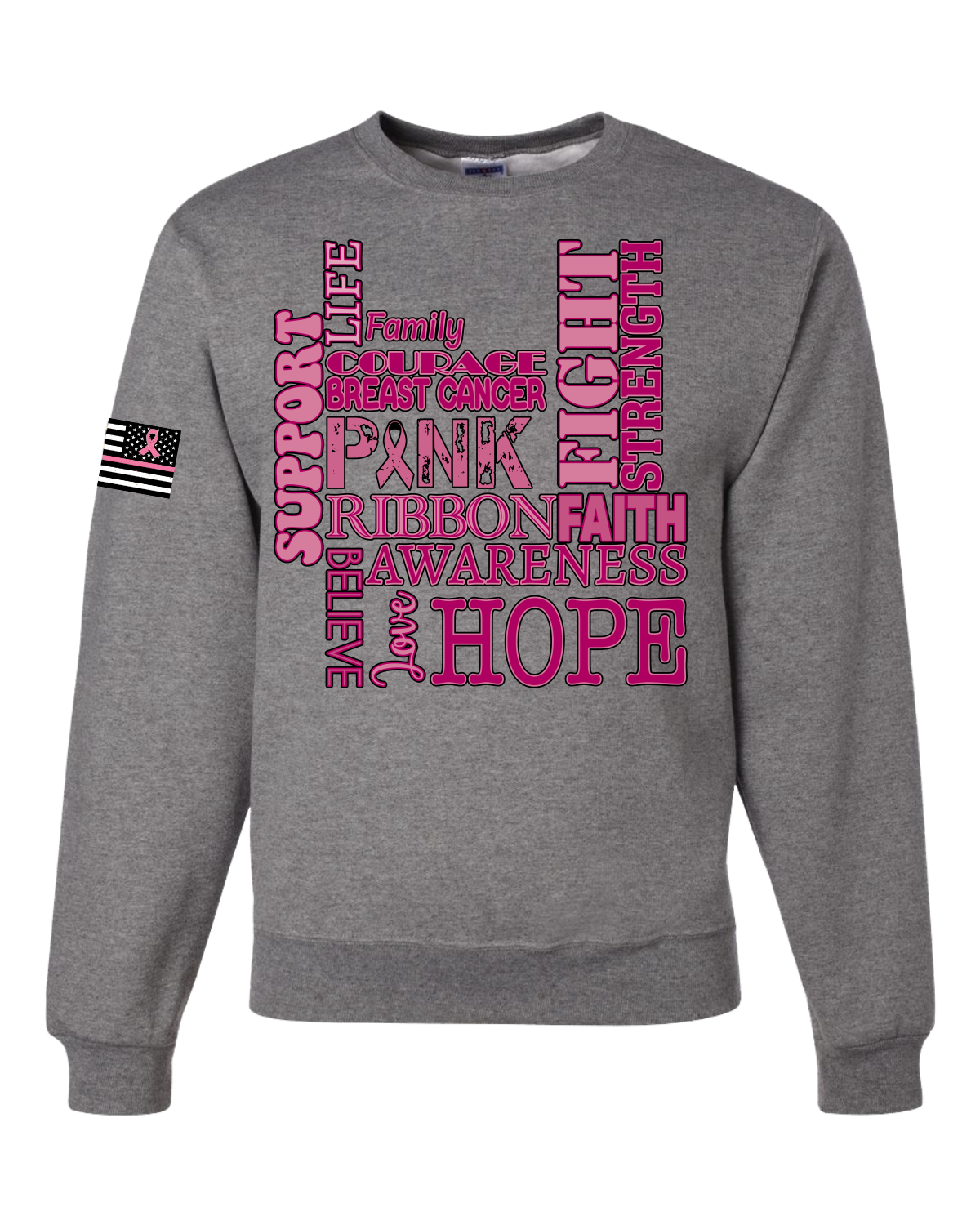 Sudadera unisex para concientización sobre el cáncer de mama con palabras de aliento angustiados - Imagen 6 de 8