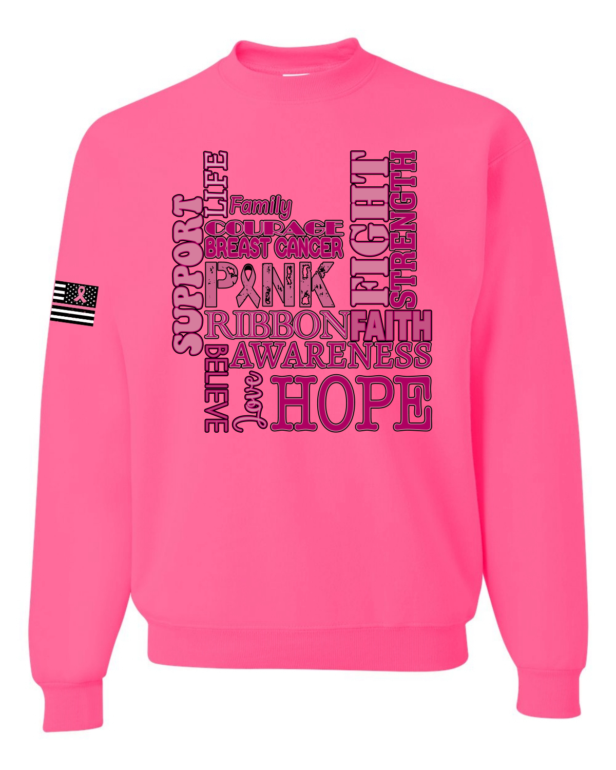 Sudadera unisex para concientización sobre el cáncer de mama con palabras de aliento angustiados - Imagen 7 de 8