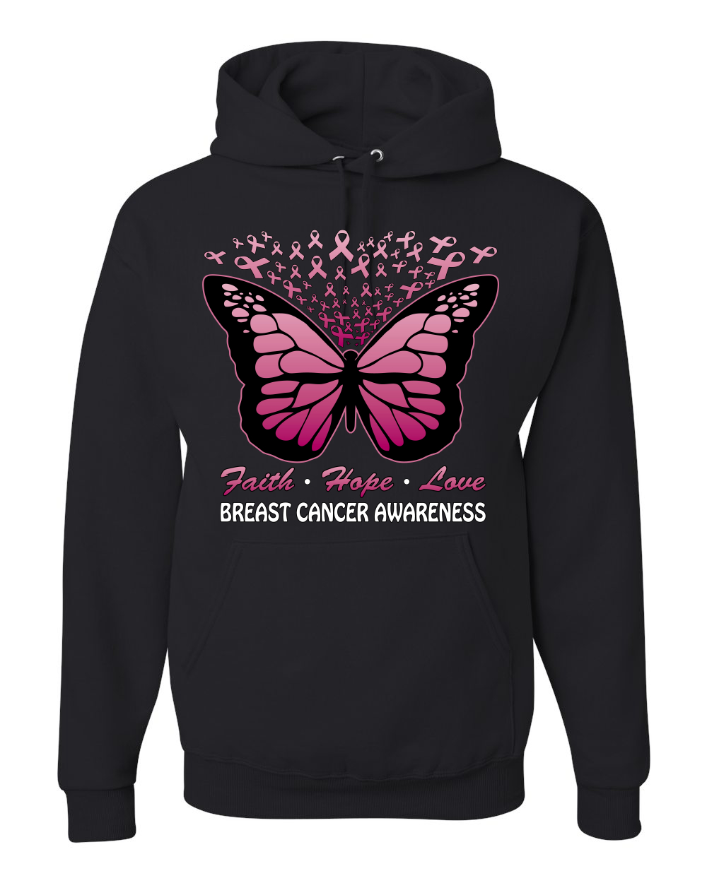 Faith Hope Love Schmetterlingsbänder Unisex Hoodie Sweatshirt - Bild 3 von 10