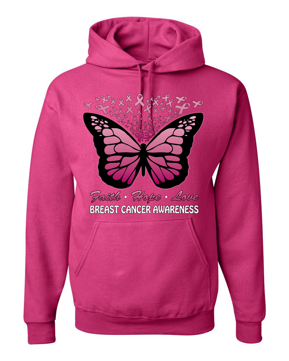 Faith Hope Love Schmetterlingsbänder Unisex Hoodie Sweatshirt - Bild 5 von 10
