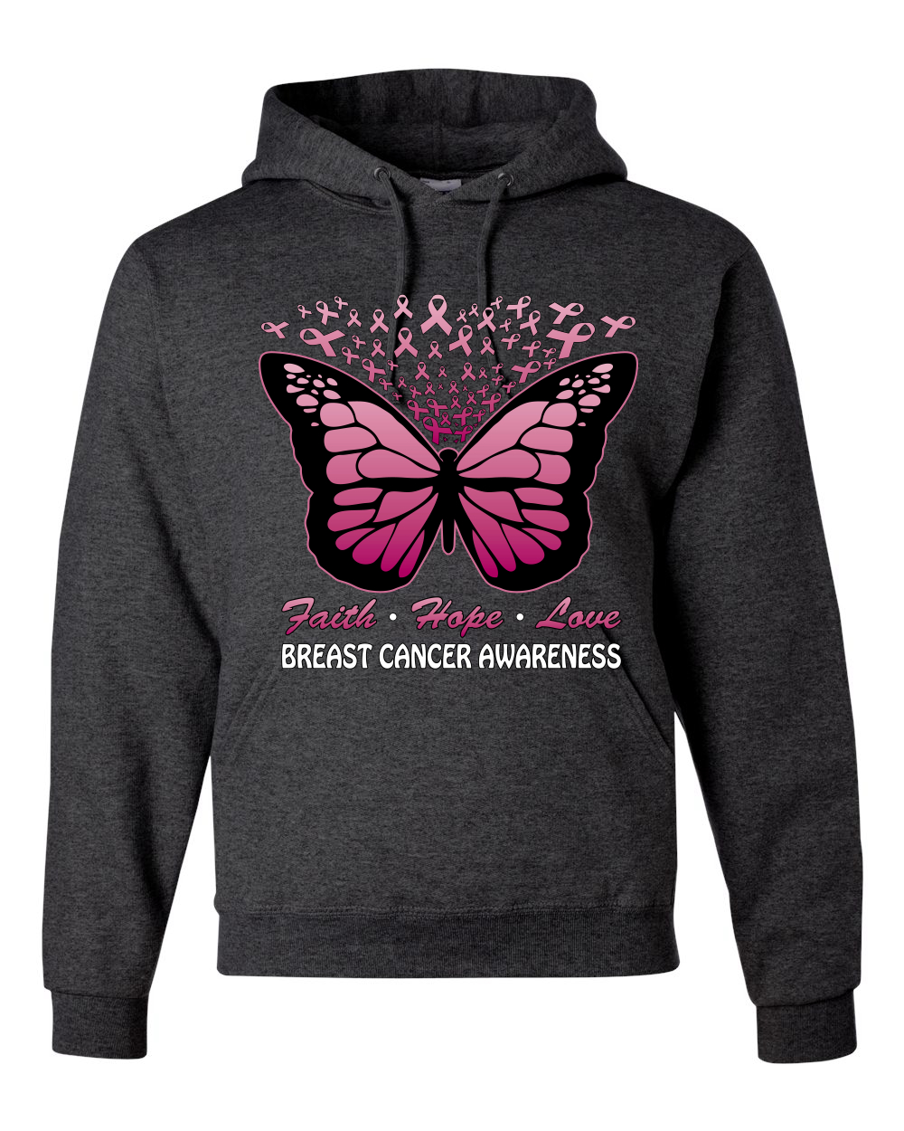 Faith Hope Love Schmetterlingsbänder Unisex Hoodie Sweatshirt - Bild 6 von 10