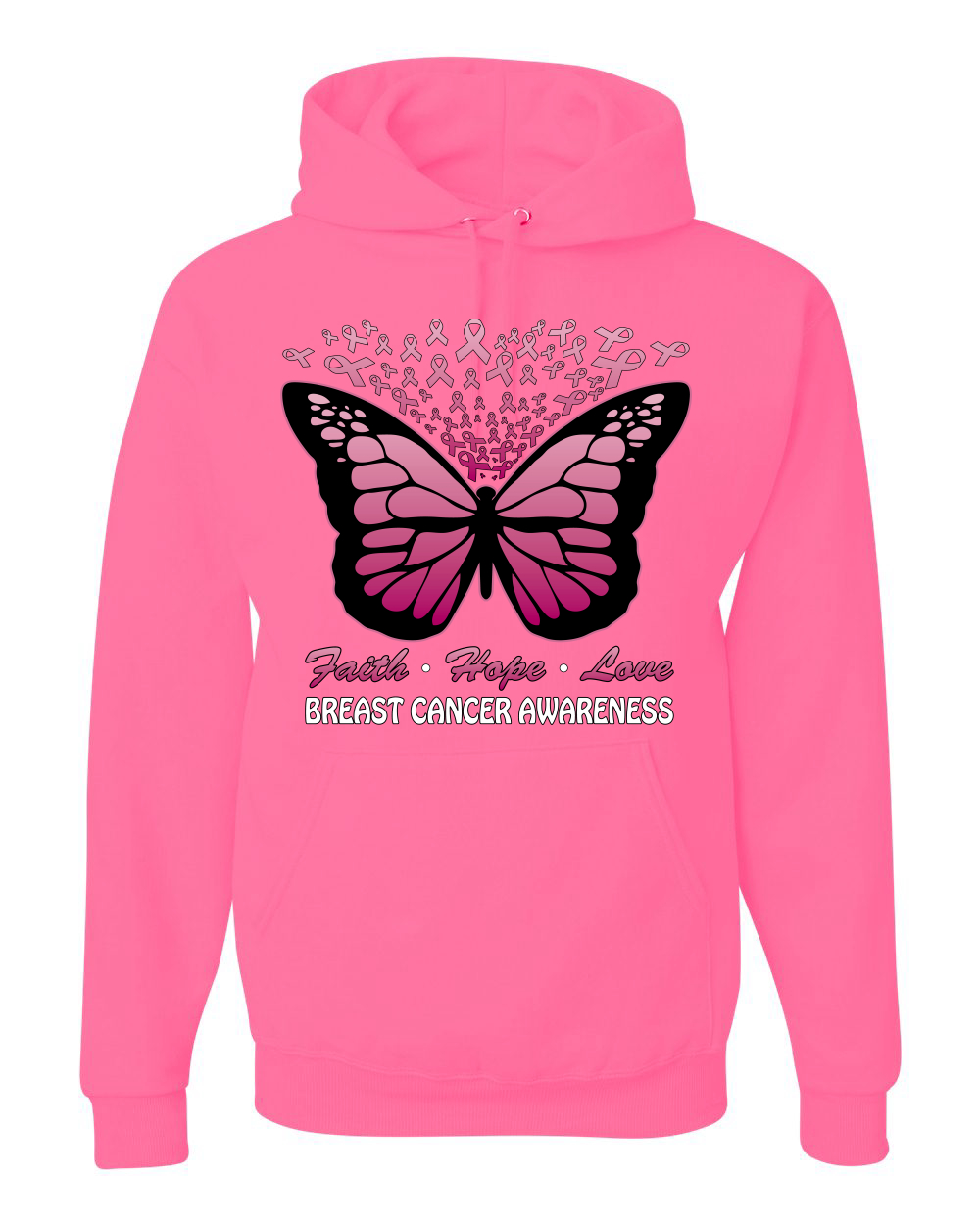 Faith Hope Love Schmetterlingsbänder Unisex Hoodie Sweatshirt - Bild 9 von 10
