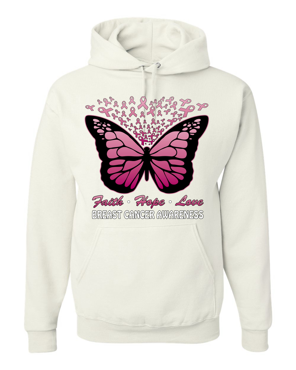 Faith Hope Love Schmetterlingsbänder Unisex Hoodie Sweatshirt - Bild 10 von 10