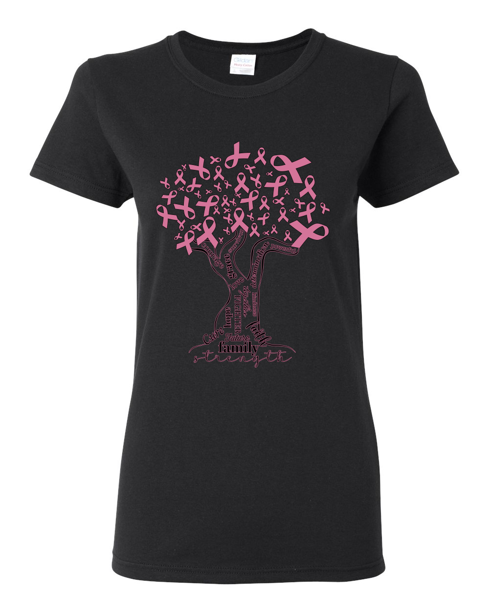 Camiseta gráfica para mujer Pink Tree Words of Encourament - Imagen 3 de 8