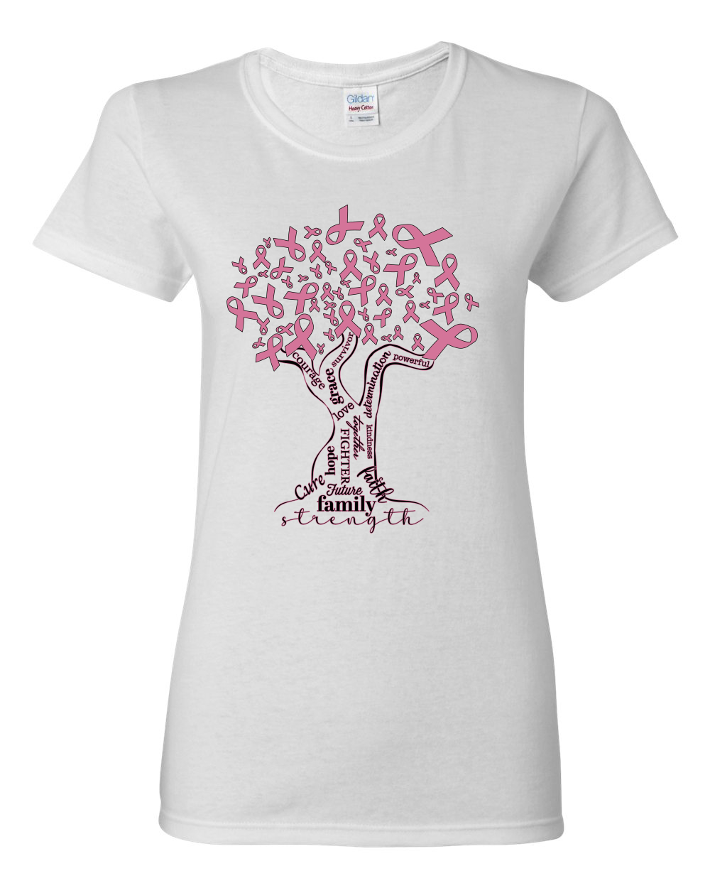 Camiseta gráfica para mujer Pink Tree Words of Encourament - Imagen 8 de 8