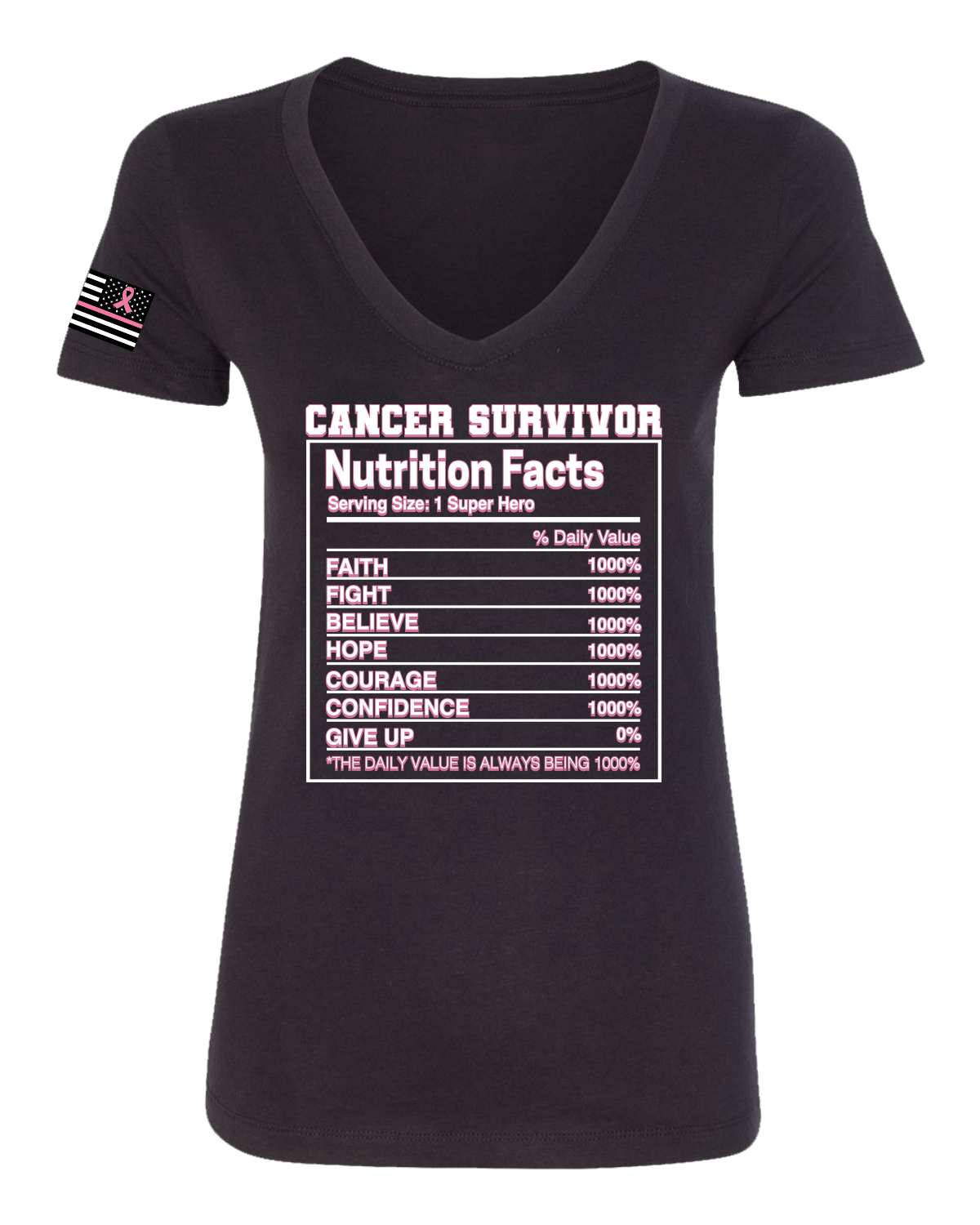 Información nutricional para sobrevivientes de cáncer de mama camiseta con cuello junior para mujeres - Imagen 3 de 6