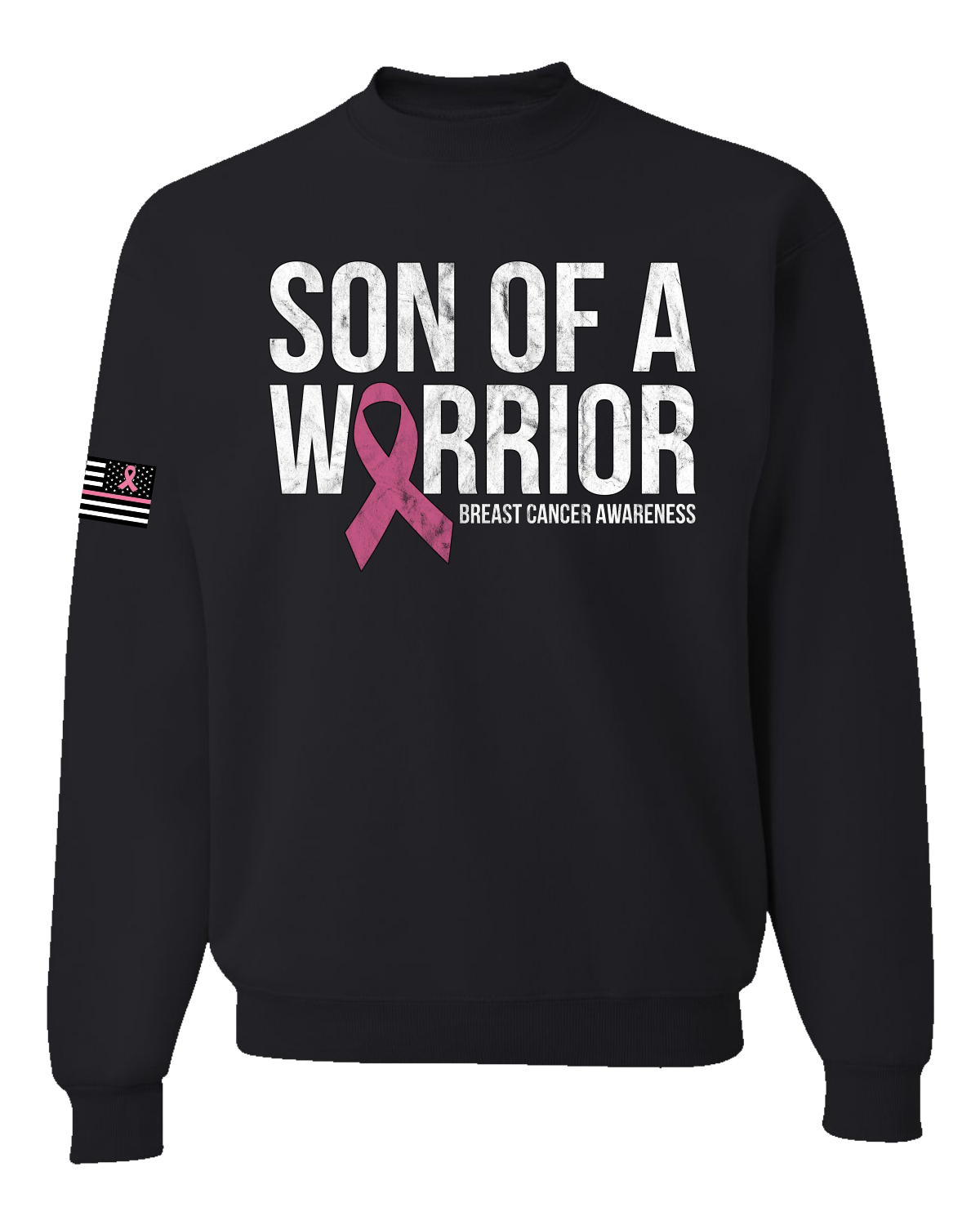 Sudadera Gráfica Son of A Warrior Cinta de Cáncer de Mama Unisex Cuello Redondo - Imagen 3 de 8