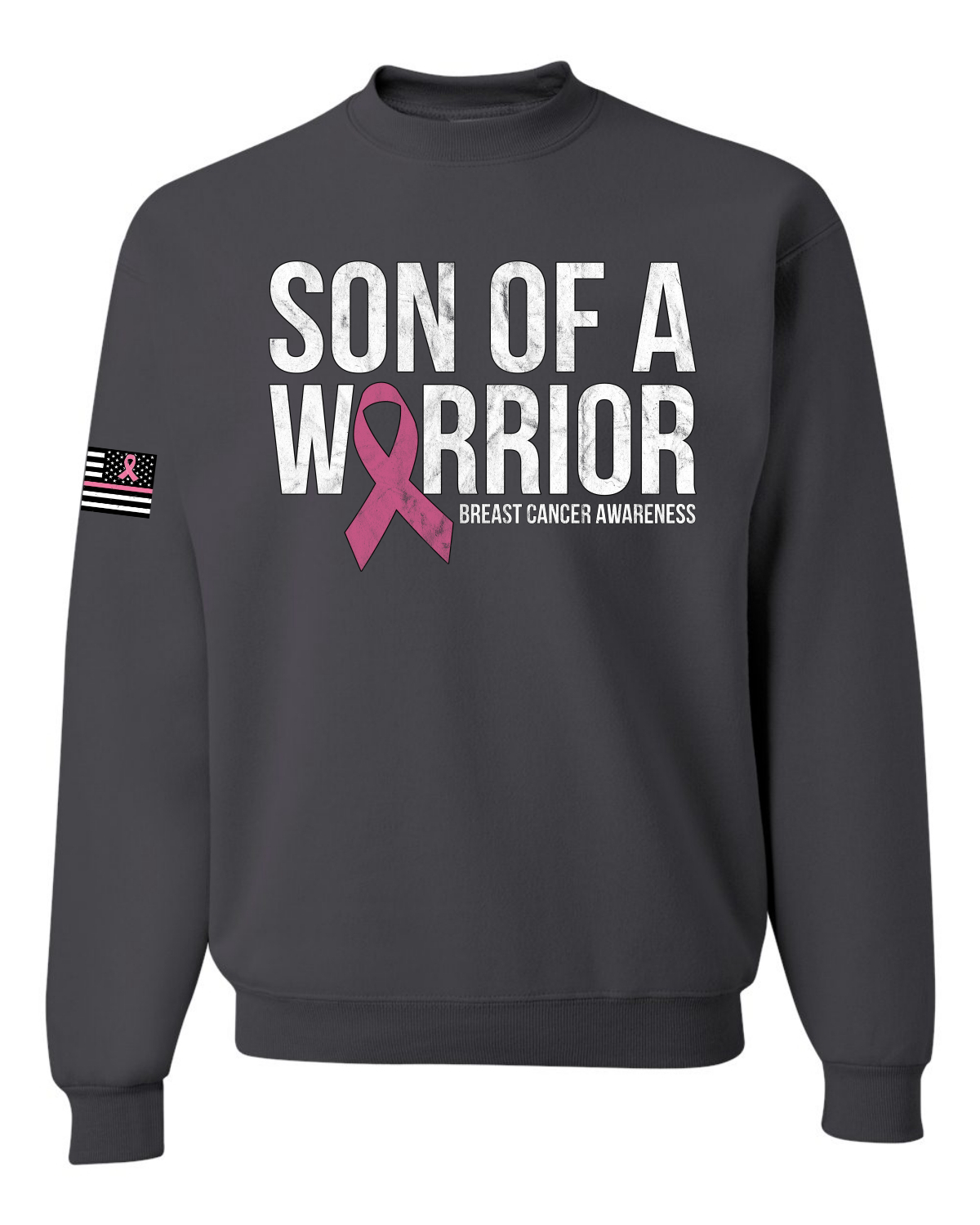 Sudadera Gráfica Son of A Warrior Cinta de Cáncer de Mama Unisex Cuello Redondo - Imagen 4 de 8