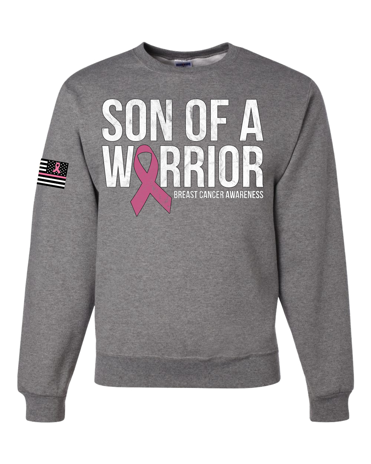Sudadera Gráfica Son of A Warrior Cinta de Cáncer de Mama Unisex Cuello Redondo - Imagen 6 de 8