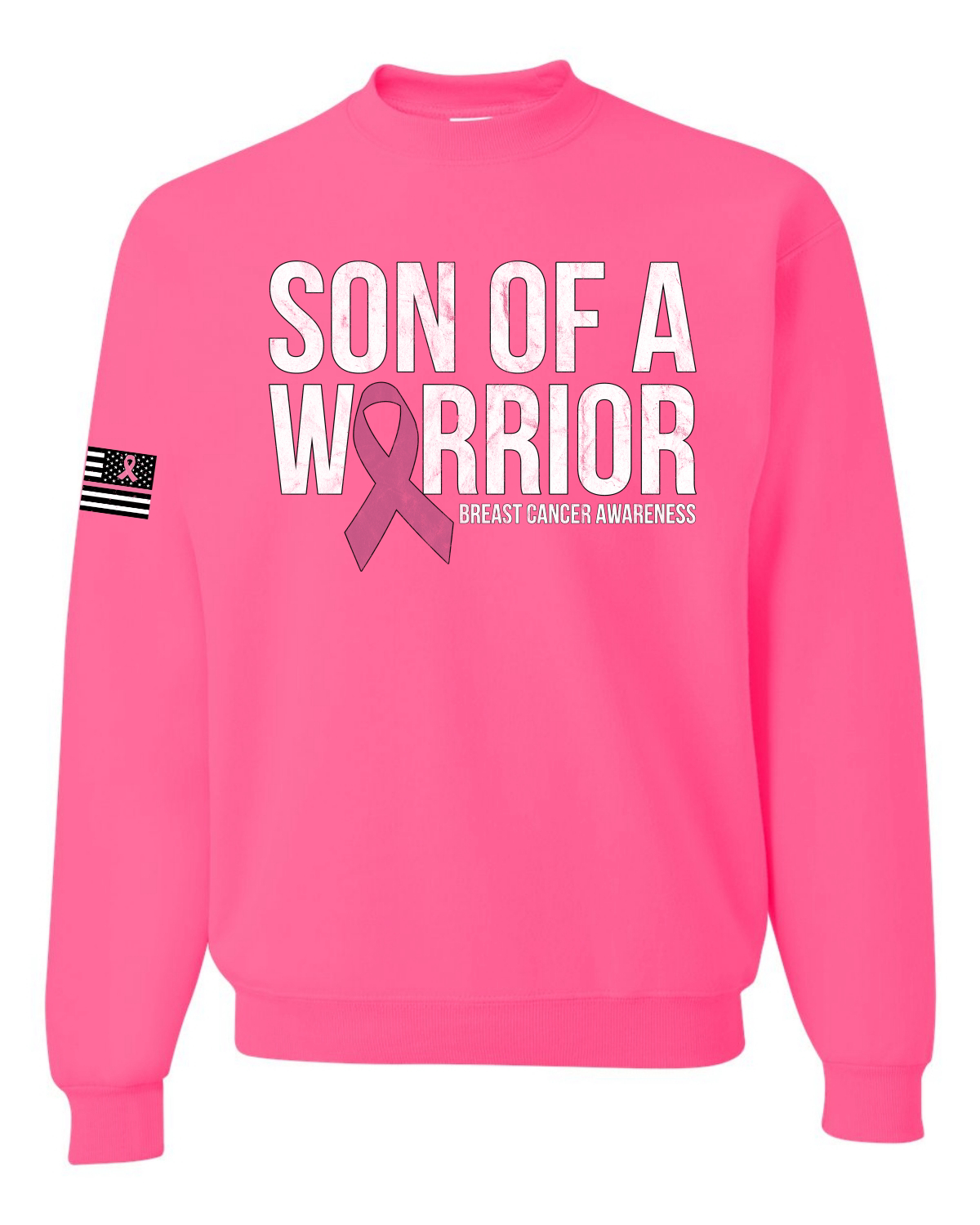 Sudadera Gráfica Son of A Warrior Cinta de Cáncer de Mama Unisex Cuello Redondo - Imagen 7 de 8