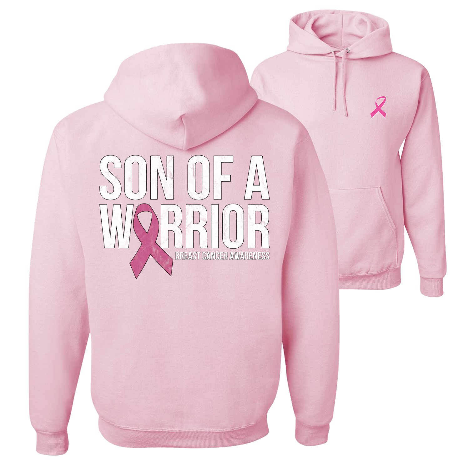 Sudadera con capucha gráfica unisex Son of a Warrior con cinta de cáncer de mama - Imagen 6 de 8