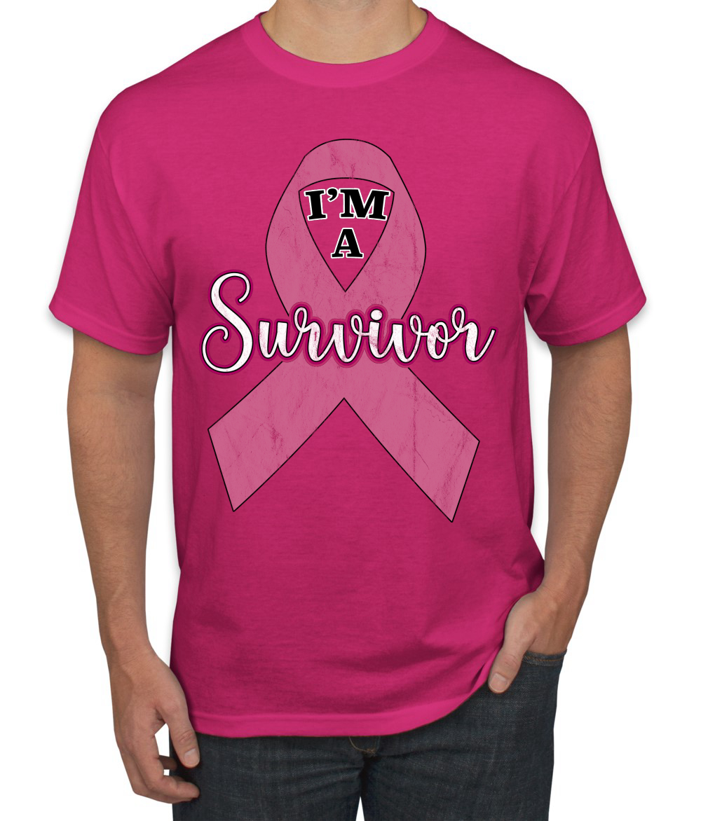 Camiseta rosa I'm A sobreviviente de cáncer de mama para hombre - Imagen 5 de 10