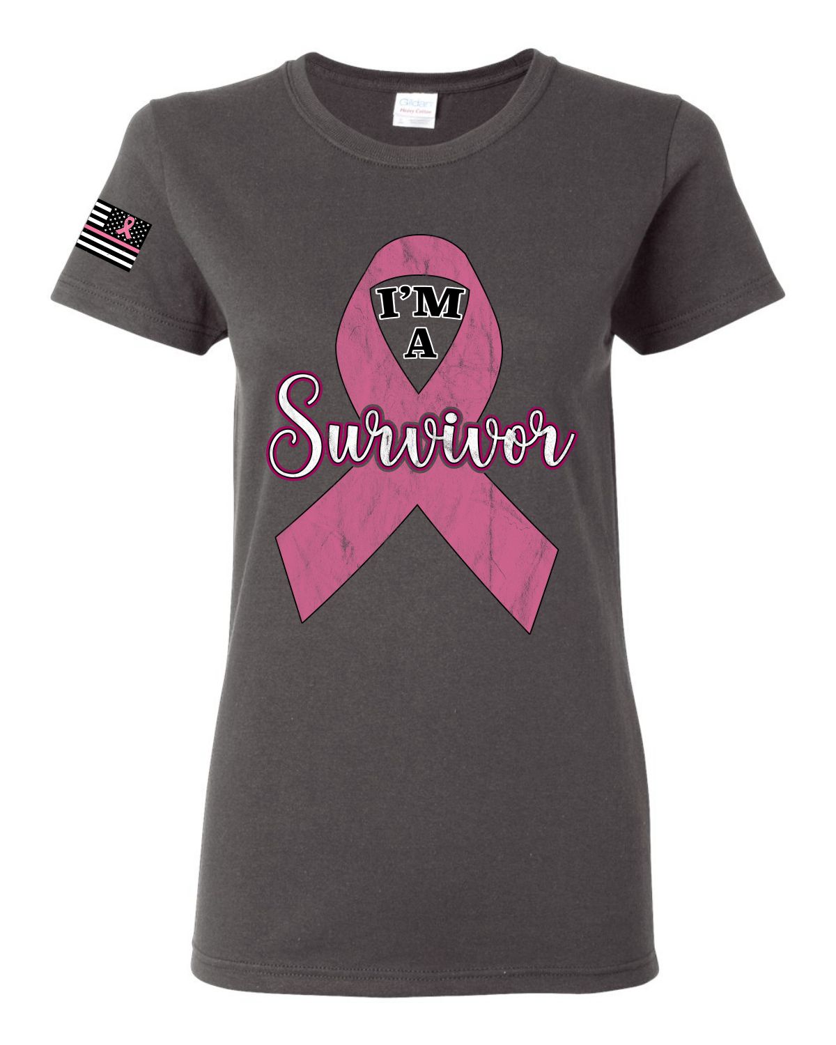 Camiseta gráfica Pink Im A sobreviviente de cáncer de mama para mujeres - Imagen 4 de 7