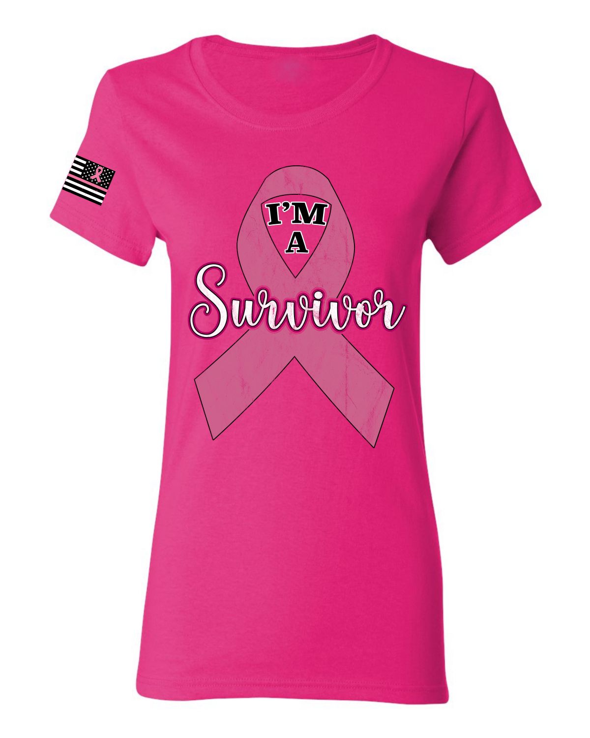 Camiseta gráfica Pink Im A sobreviviente de cáncer de mama para mujeres - Imagen 5 de 7