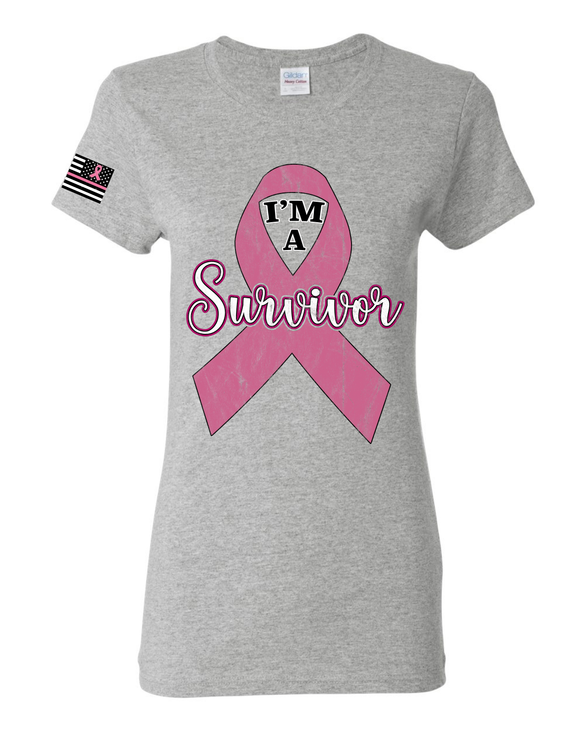 Camiseta gráfica Pink Im A sobreviviente de cáncer de mama para mujeres - Imagen 6 de 7