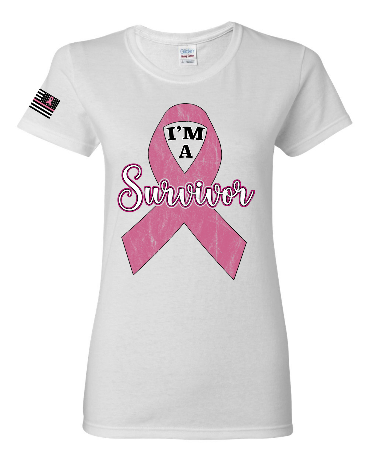 Camiseta gráfica Pink Im A sobreviviente de cáncer de mama para mujeres - Imagen 7 de 7