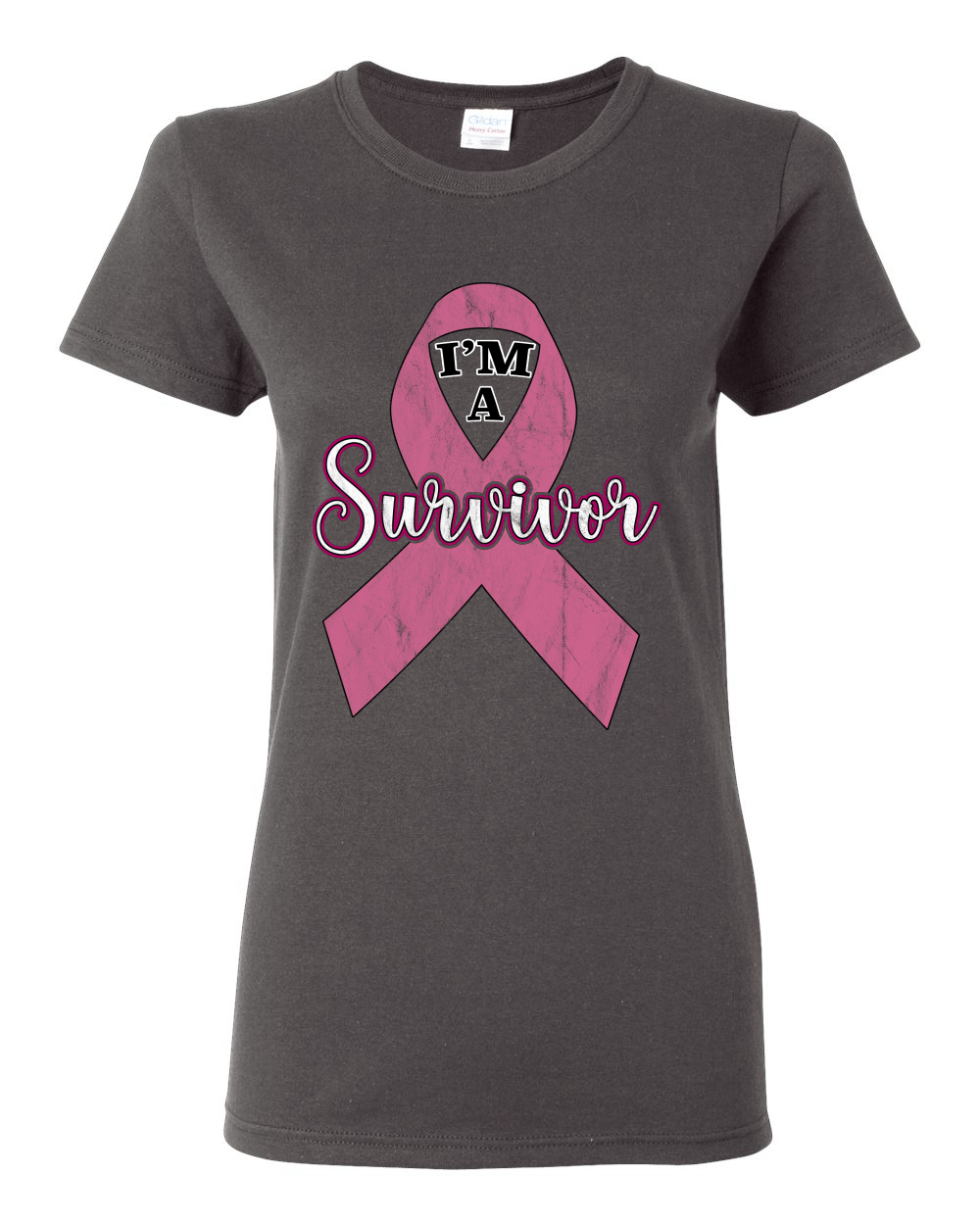 Camiseta gráfica rosa I'm A sobreviviente de cáncer de mama para mujer - Imagen 4 de 8